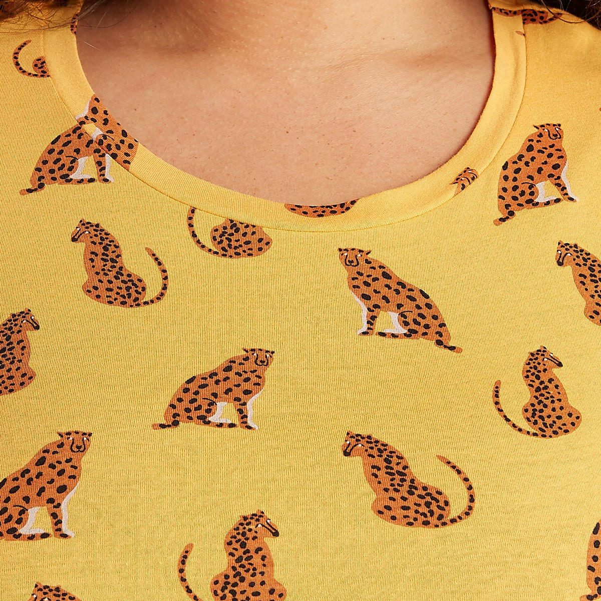 Animal Print T-shirt with Short Sleeves-women-clothing-tshirts-image-3