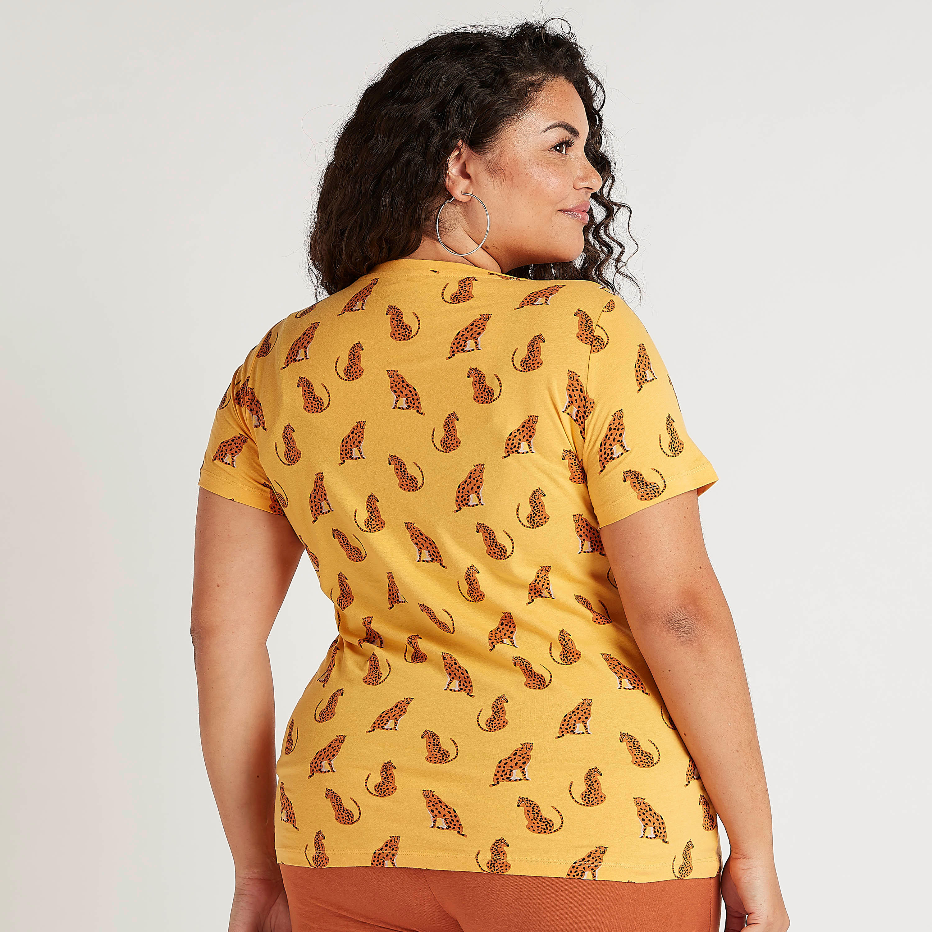 Animal Print T-shirt with Short Sleeves-women-clothing-tshirts-image-4