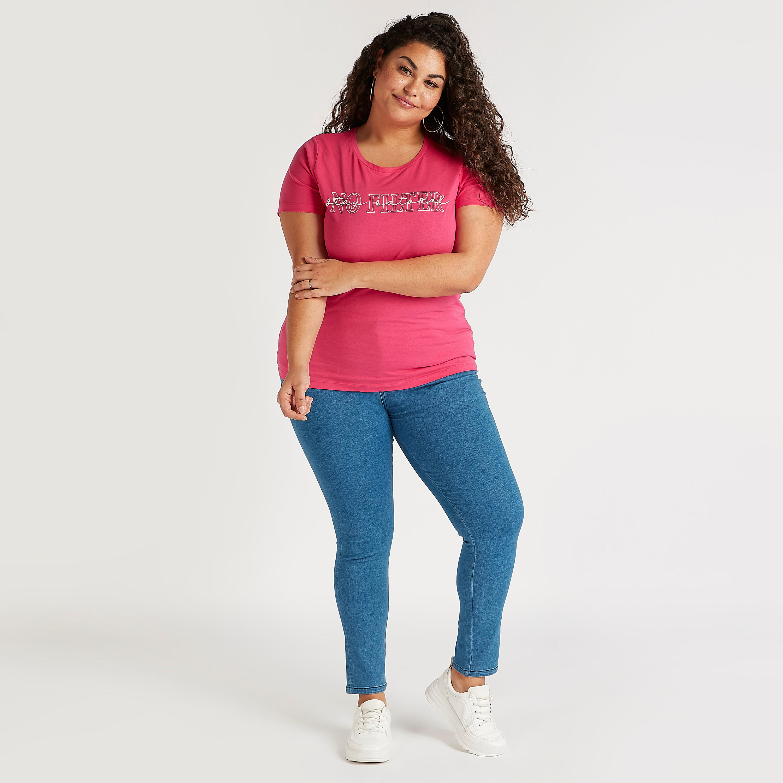 Embroidered T-shirt with Round Neck and Short Sleeves-women-clothing-tshirts-image-2