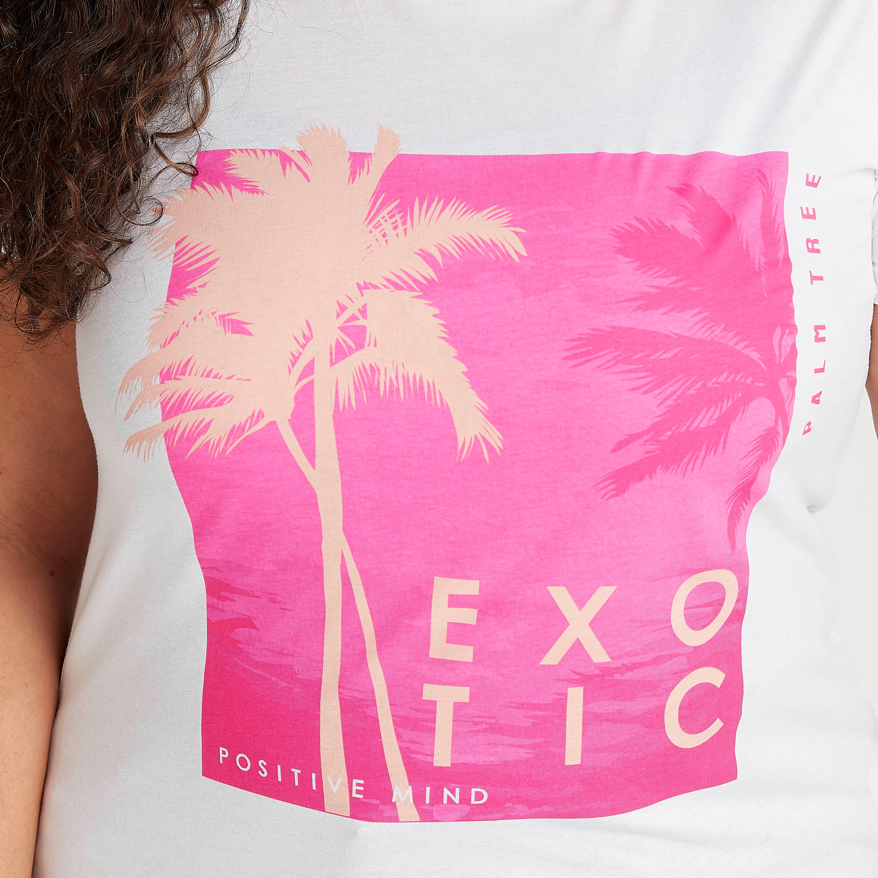 Graphic Print T-shirt with Round Neck and Short Sleeves-women-clothing-tshirts-image-3