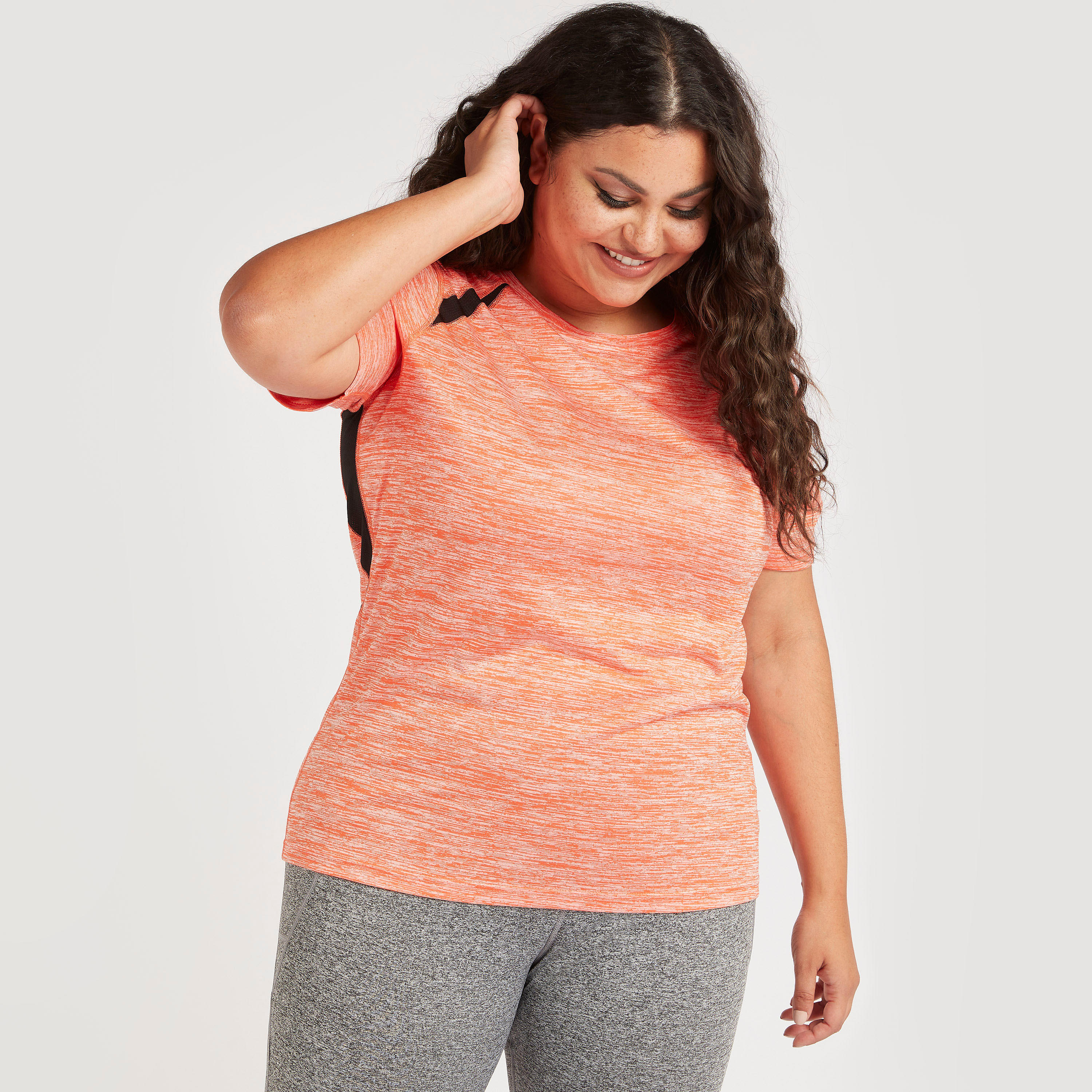 Textured T-shirt with Short Sleeves-women-clothing-sportswearandactivewear-tshirtsandvests-image-1