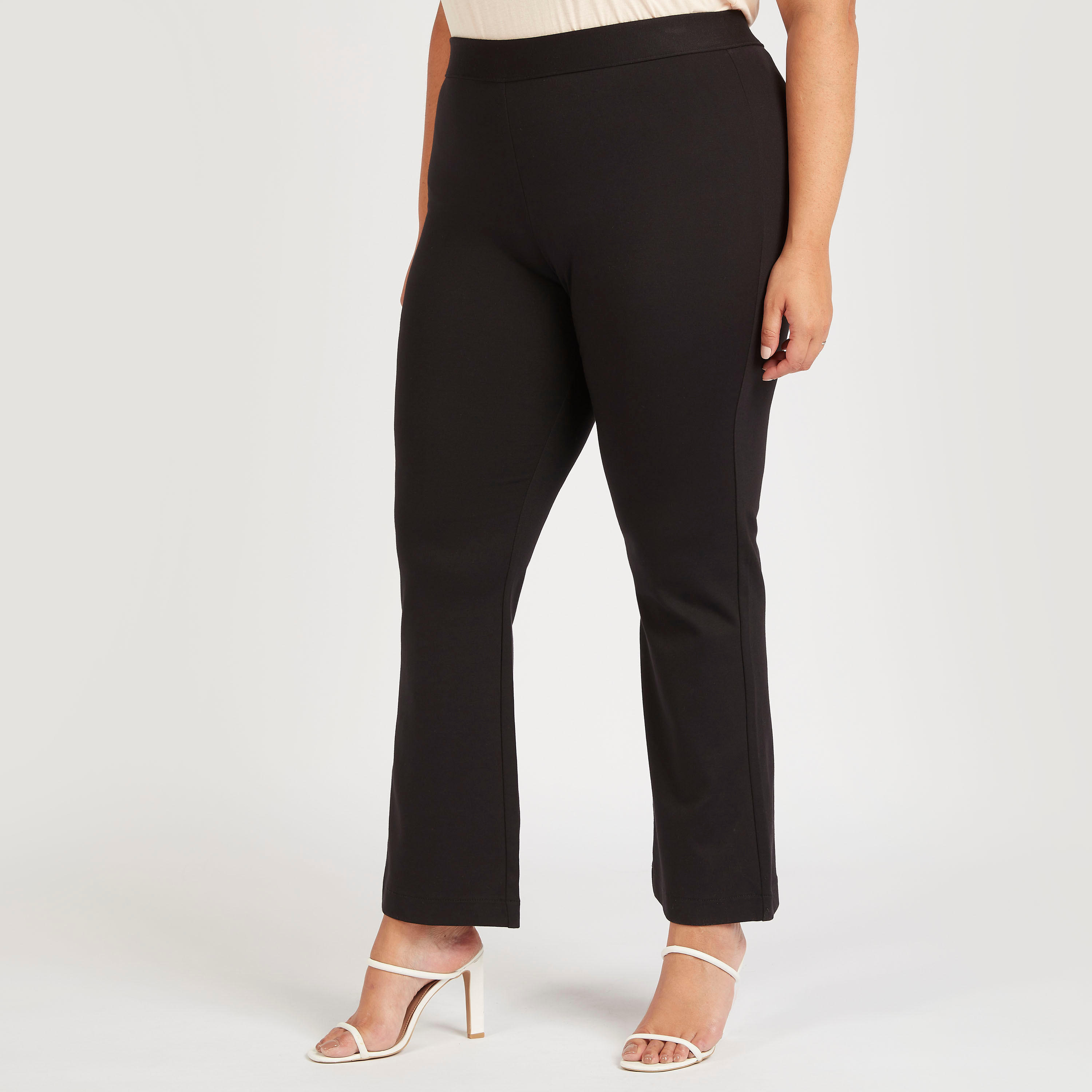 Solid Pants with Elasticated Waistband-women-clothing-bottoms-trousers-image-1
