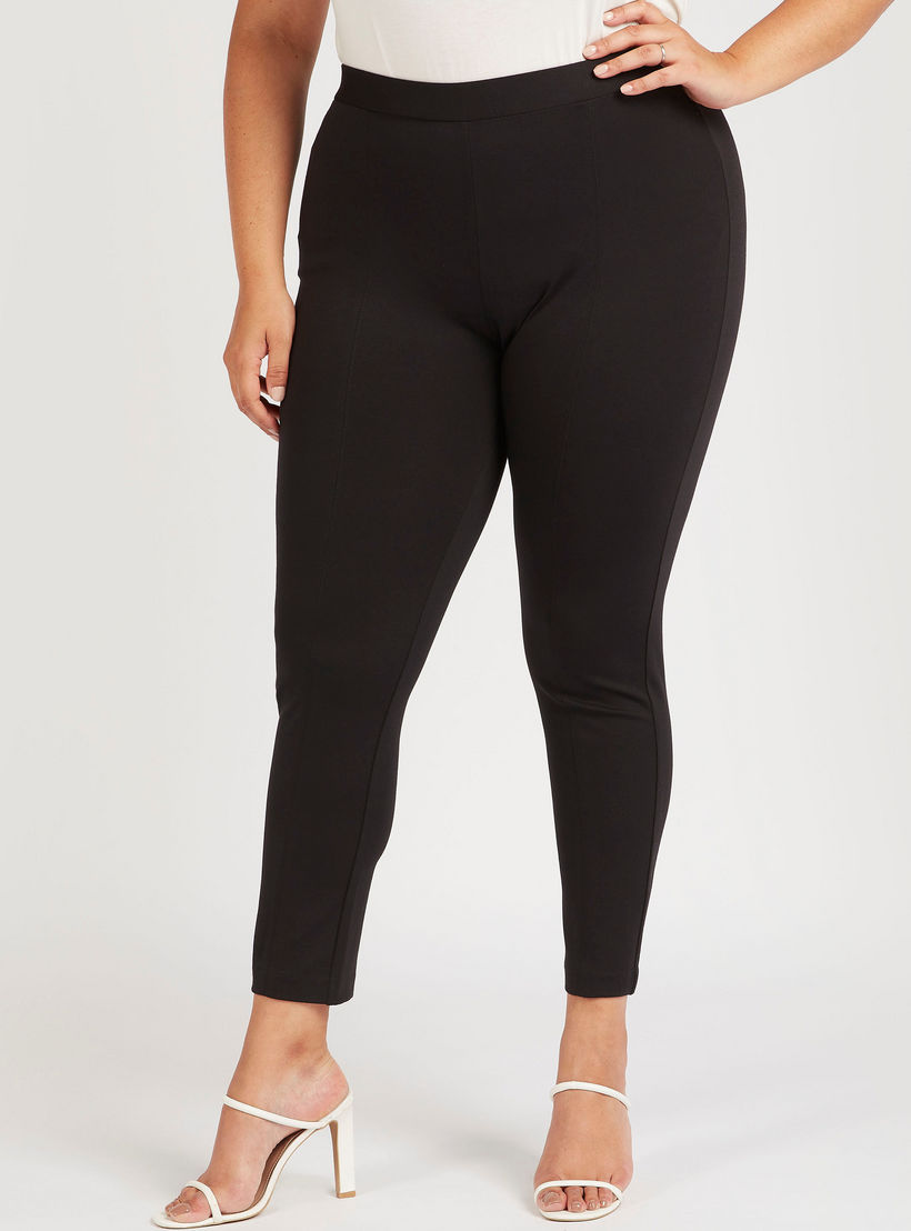 Solid Leggings with Elasticated Waistband-women-clothing-bottoms-leggings-image-1