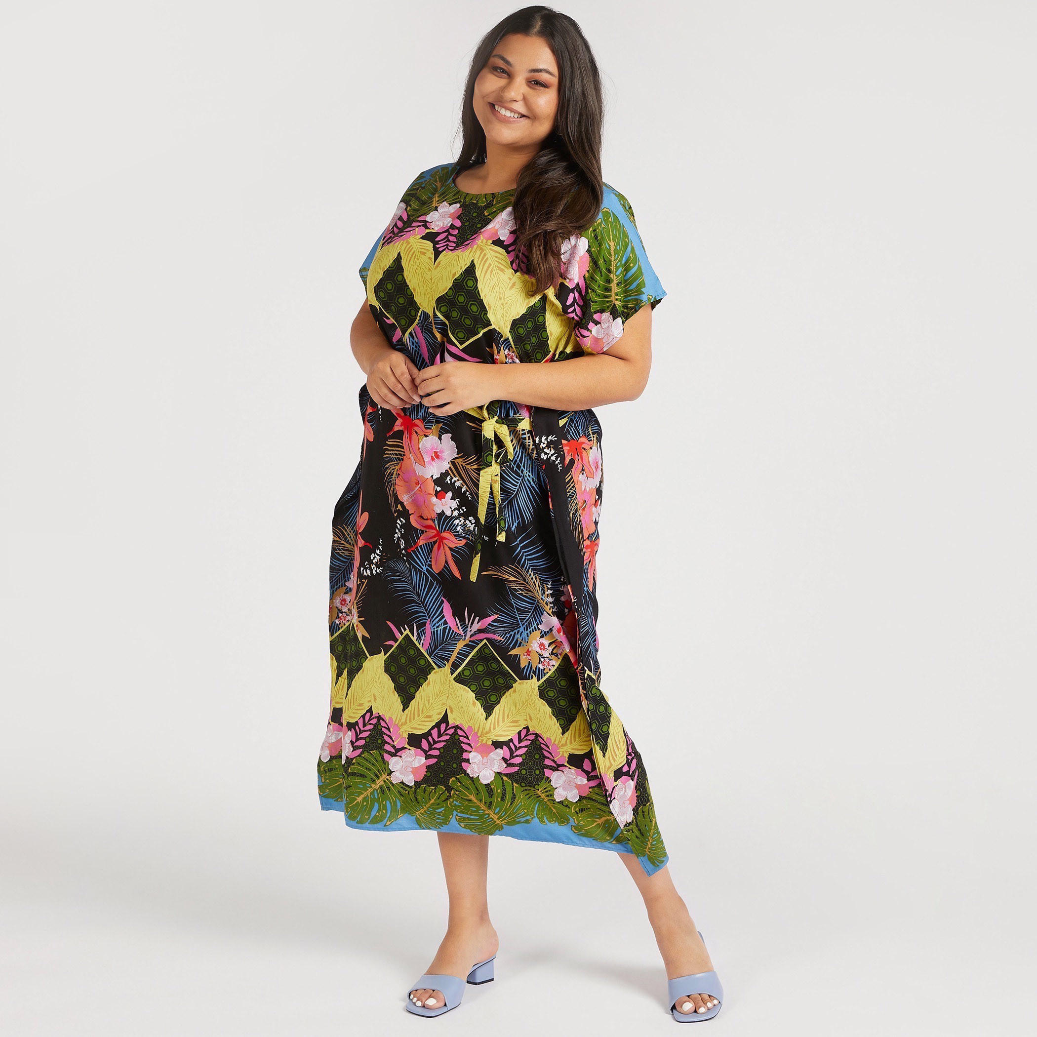 Printed Longline Belted Kimono-women-clothing-shirtsandblouses-blouses-image-1