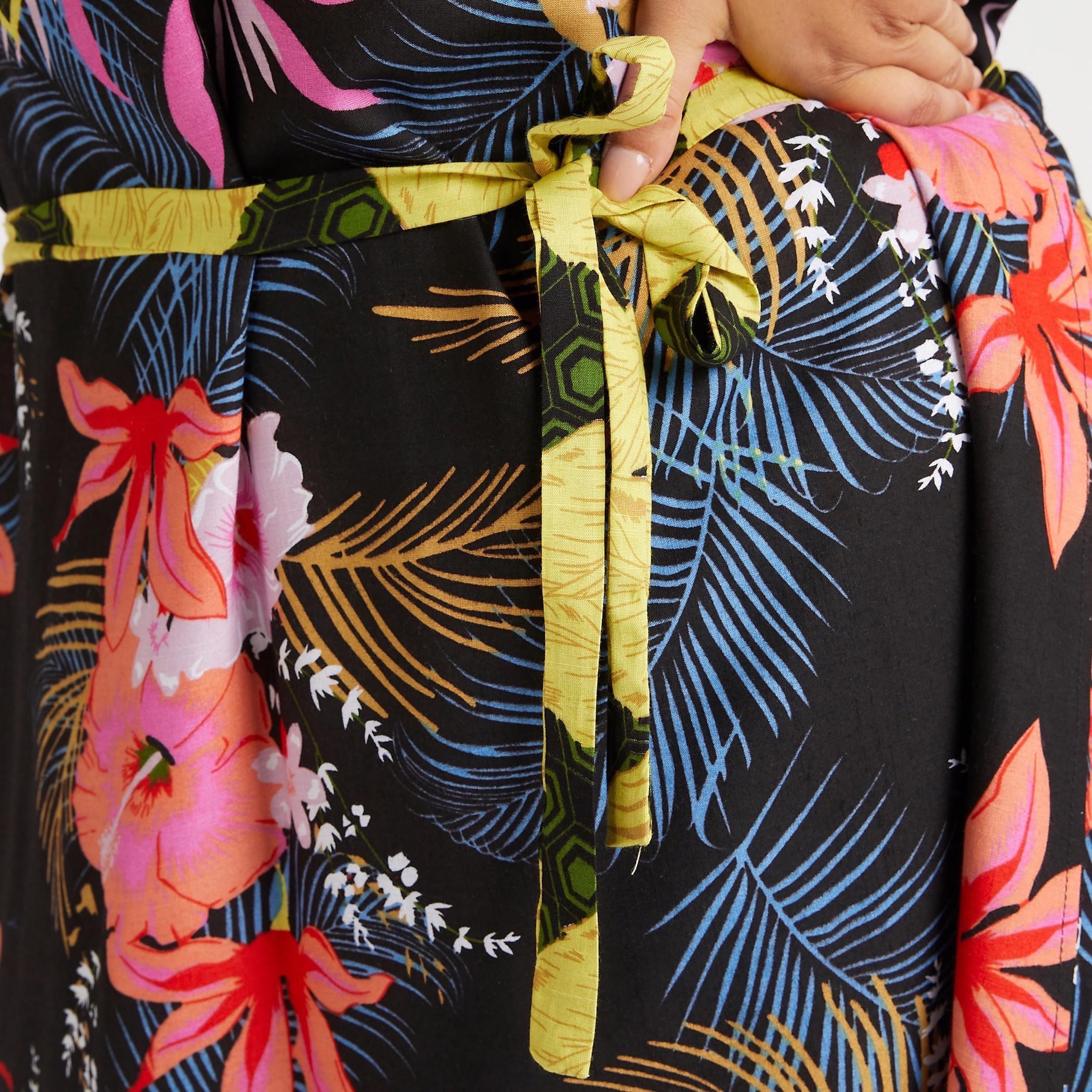 Printed Longline Belted Kimono-women-clothing-shirtsandblouses-blouses-image-3