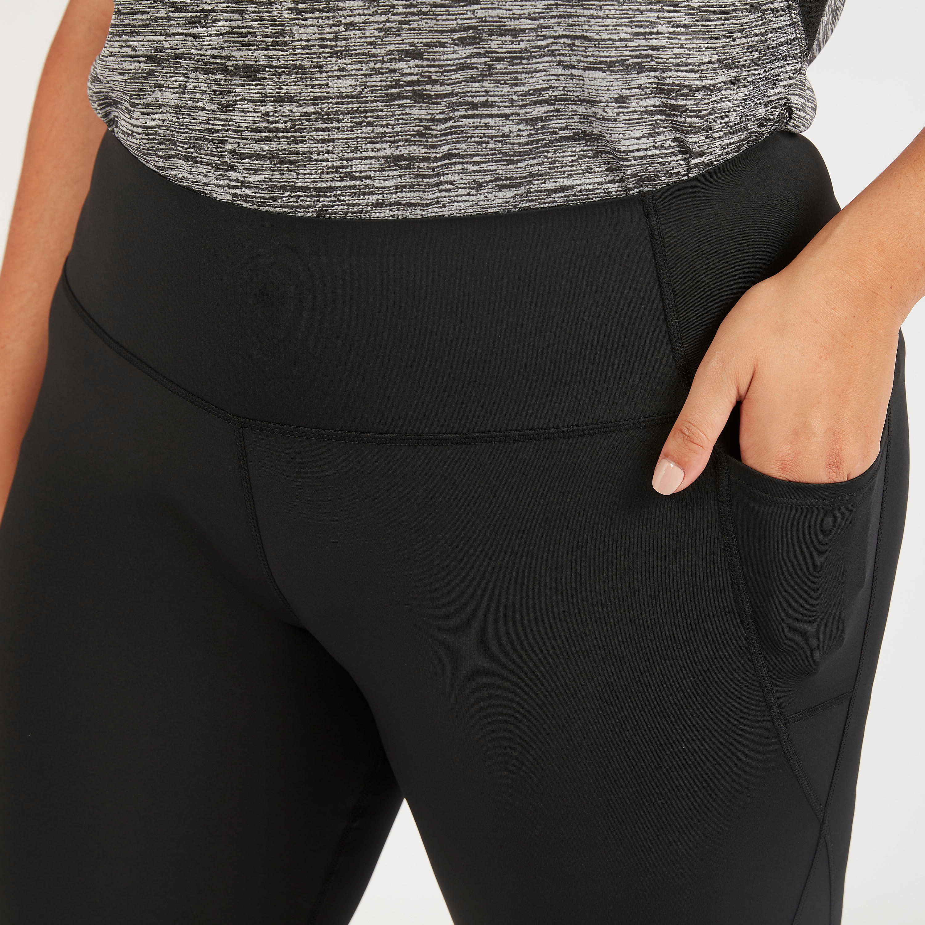 بنطلون ليقنز قصير بطبعات وخصر متوسّط الارتفاع وجيوب-women-clothing-bottoms-leggings-image-2