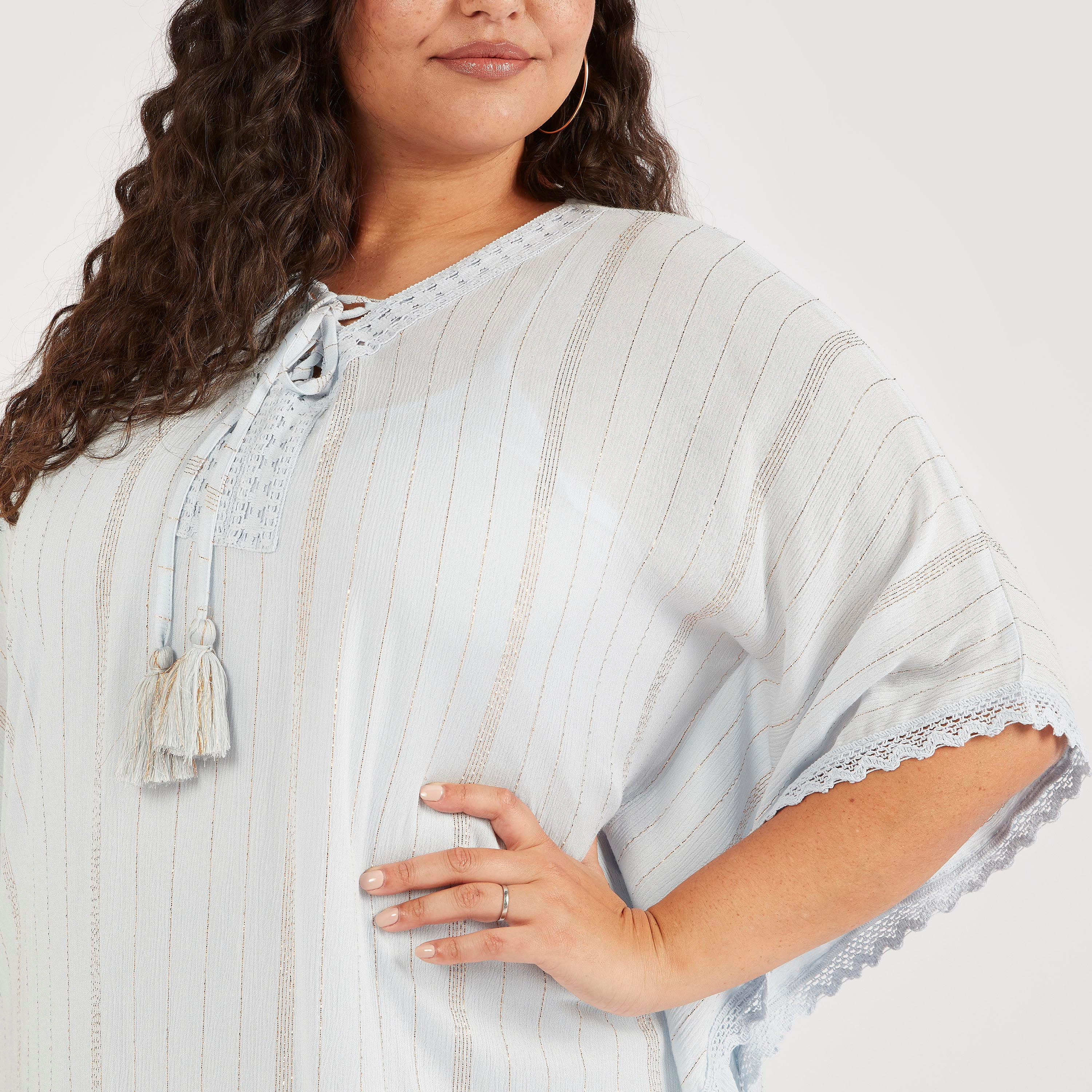 كيمونو مخطط بتفاصيل دانتيل وأربطة عنق-women-clothing-shirtsandblouses-blouses-image-3