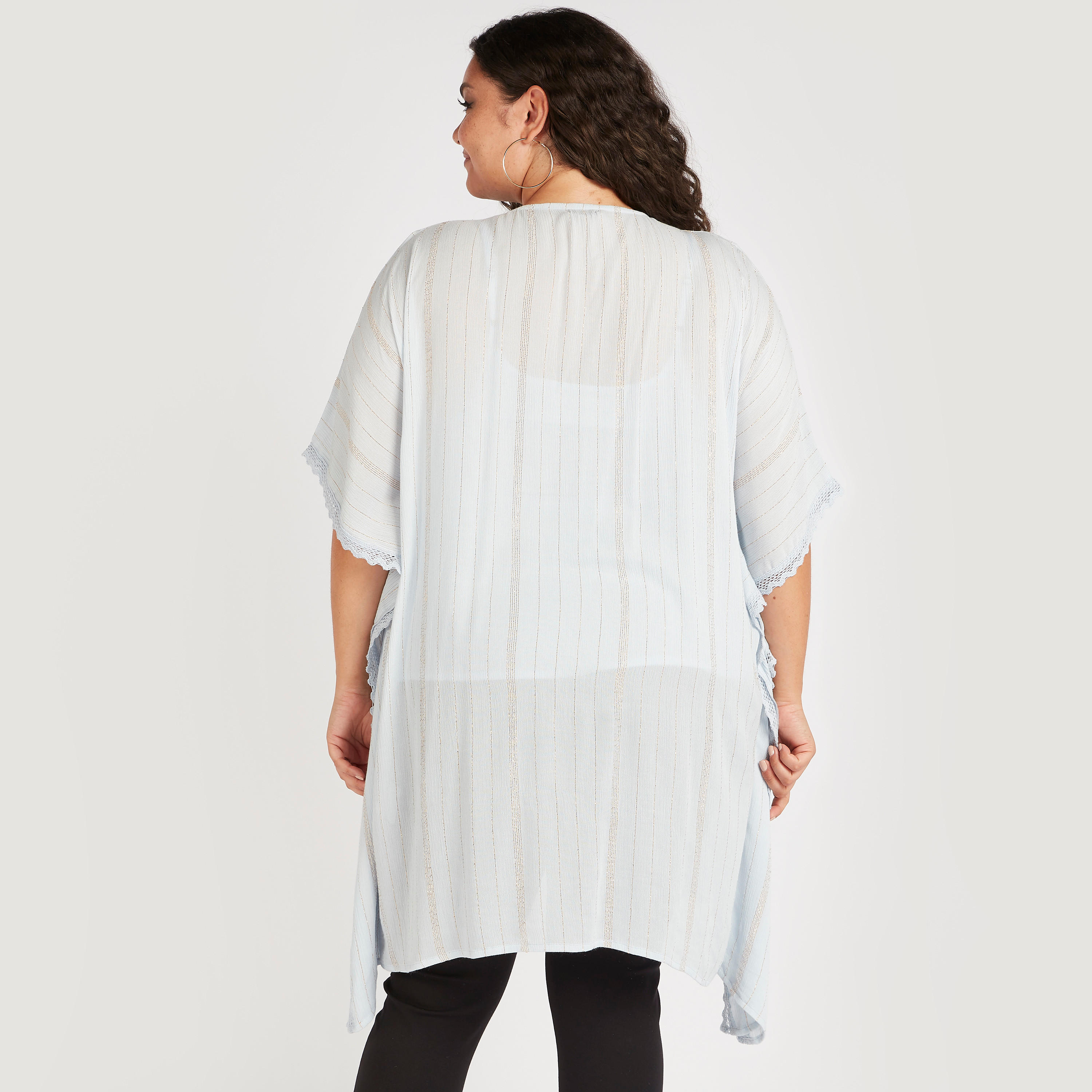 كيمونو مخطط بتفاصيل دانتيل وأربطة عنق-women-clothing-shirtsandblouses-blouses-image-4