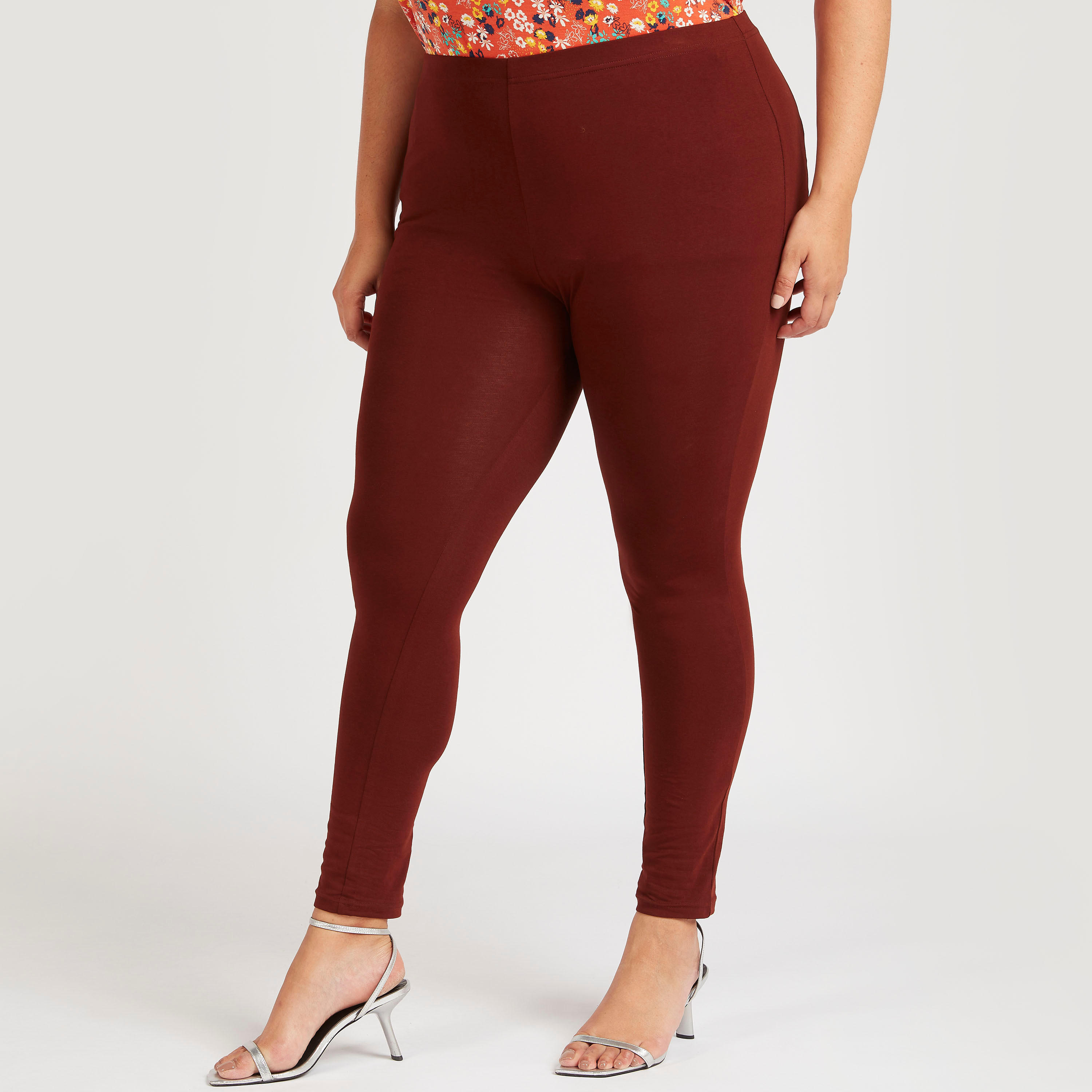 Solid Full Length Leggings with Elasticated Waist-women-clothing-bottoms-leggings-image-1