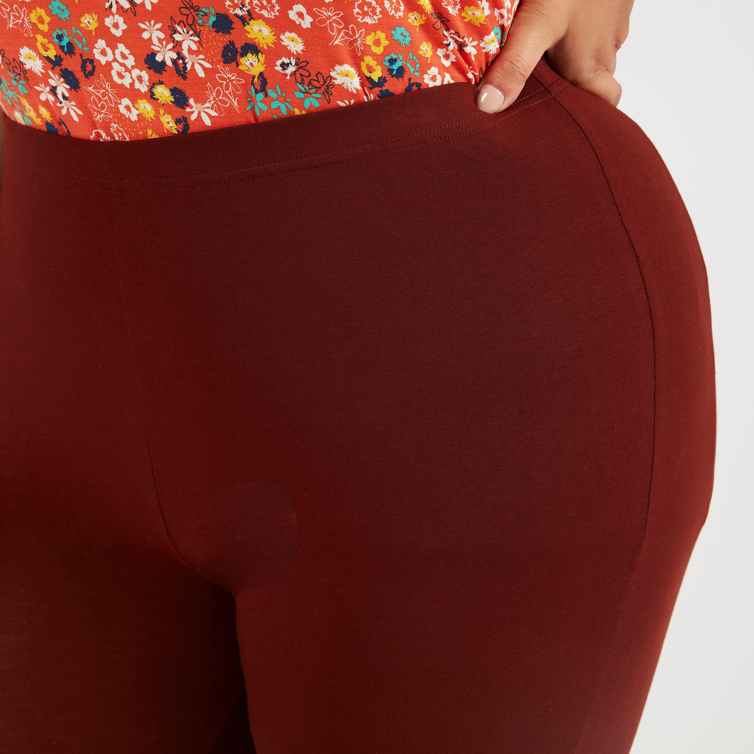 Solid Full Length Leggings with Elasticated Waist-women-clothing-bottoms-leggings-image-3