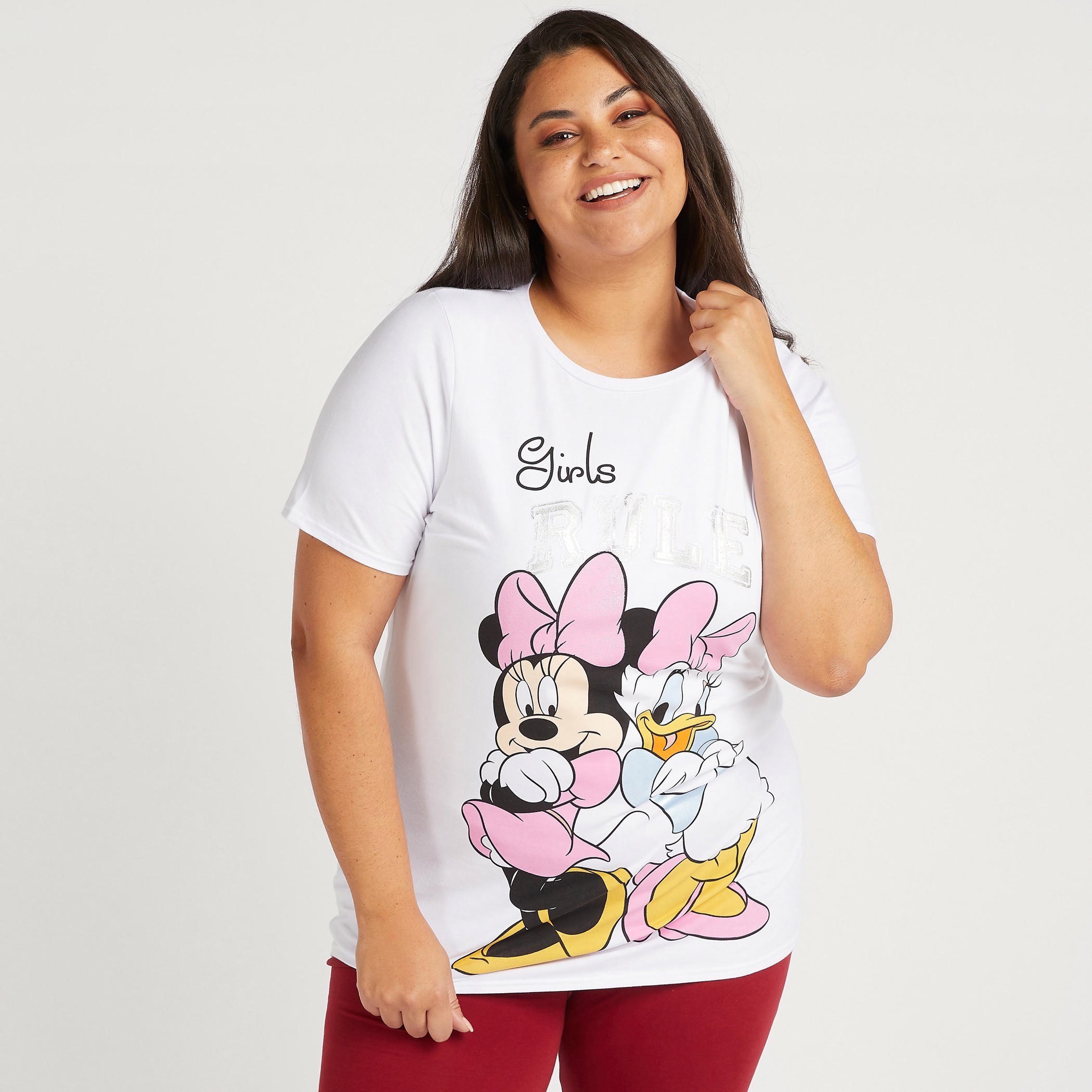 تيشيرت بياقة مستديرة وطبعة ميني وديزي-women-clothing-tshirts-image-1