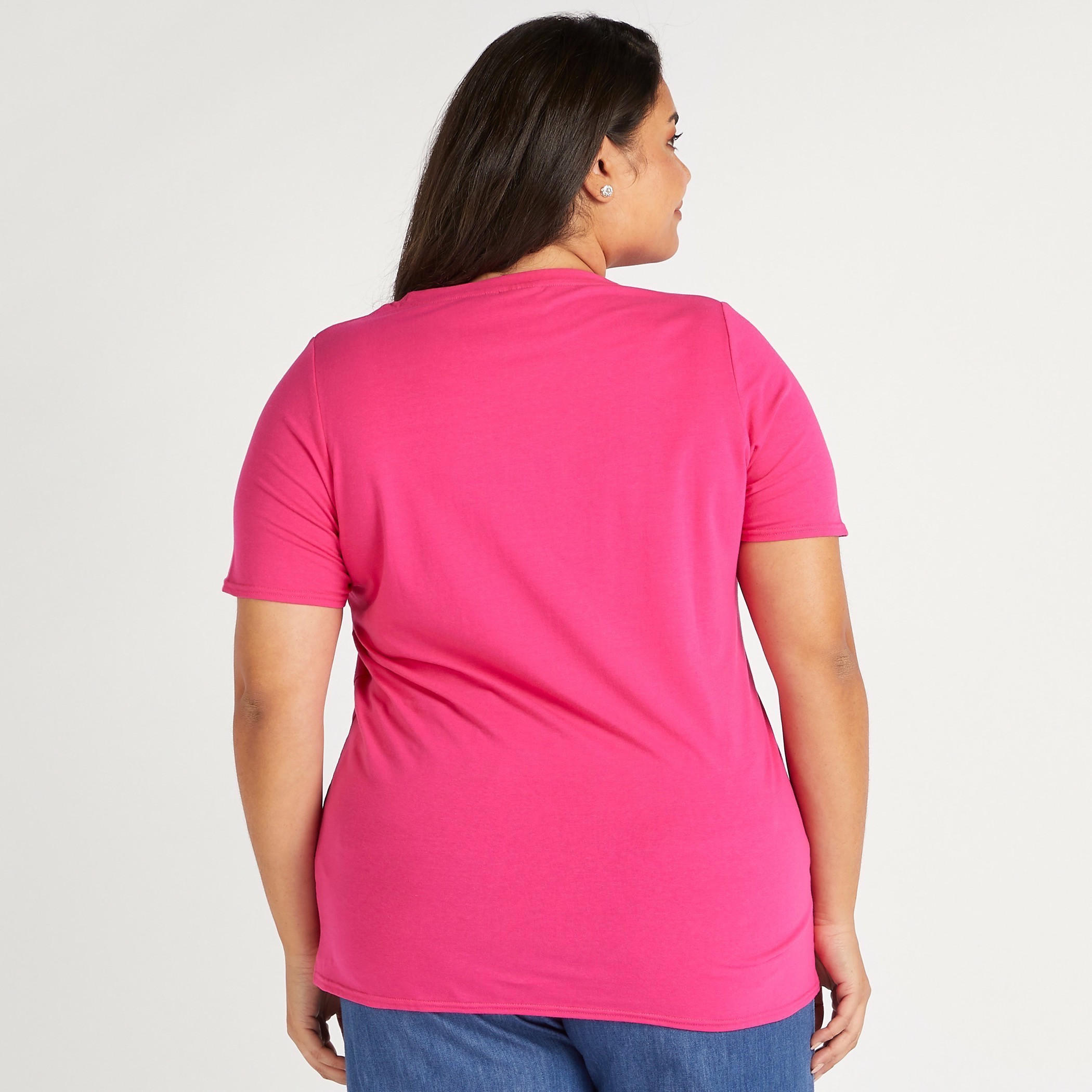 تيشيرت بياقة ضيقة وأكمام كاب وطبعات واندر وامن-women-clothing-tshirts-image-4