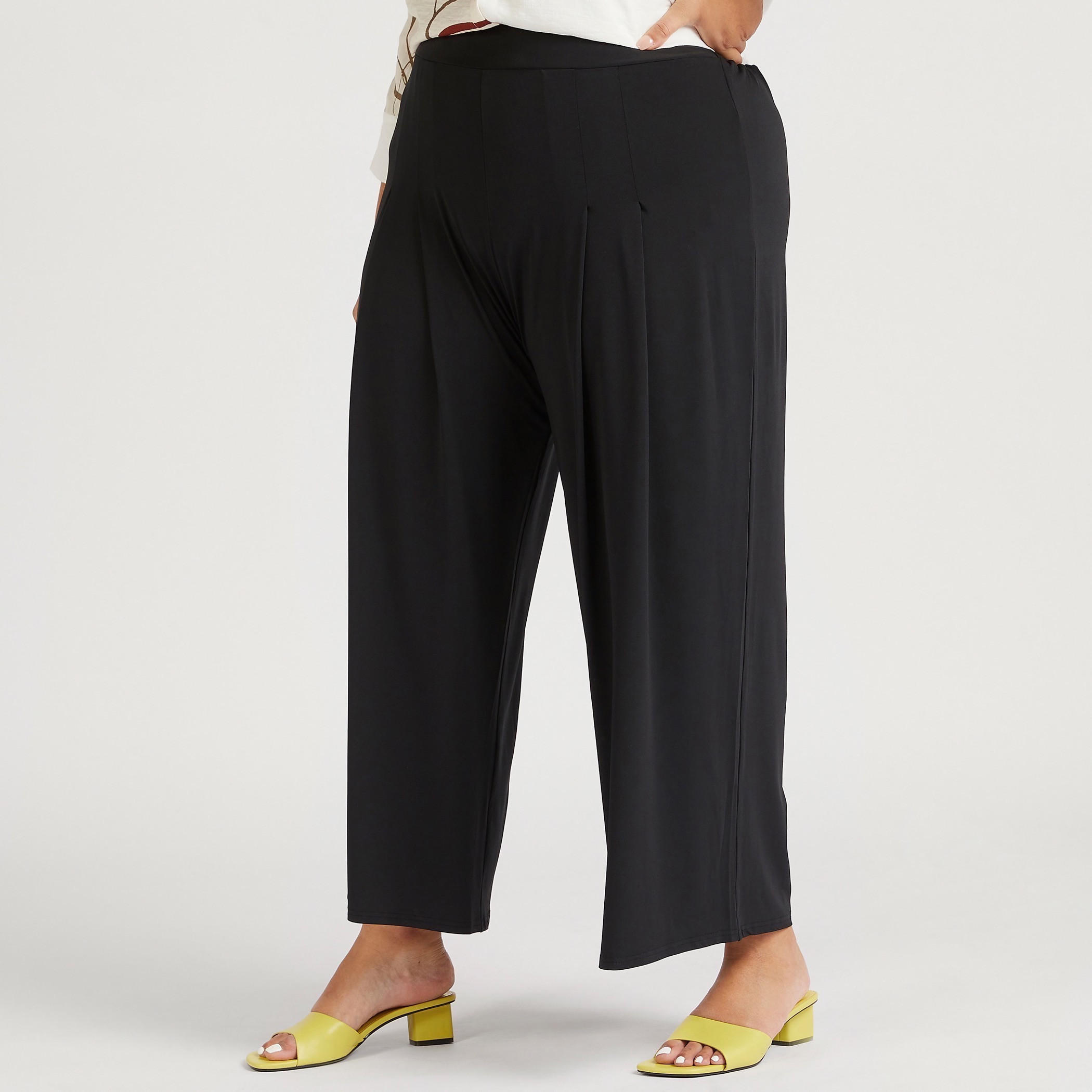 Solid Flared Pants with Elasticised Waistband-women-clothing-bottoms-trousers-image-1