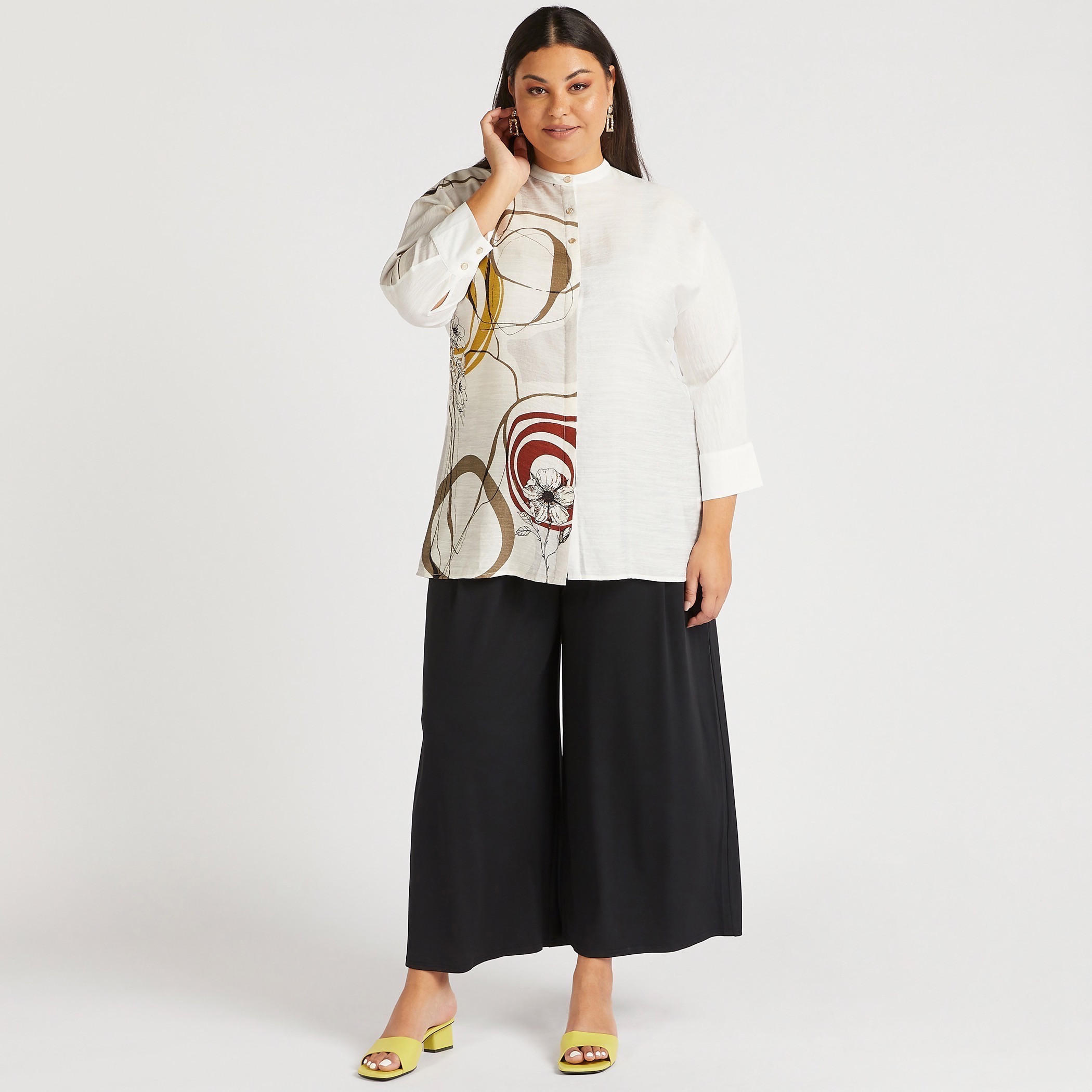 Solid Flared Pants with Elasticised Waistband-women-clothing-bottoms-trousers-image-2