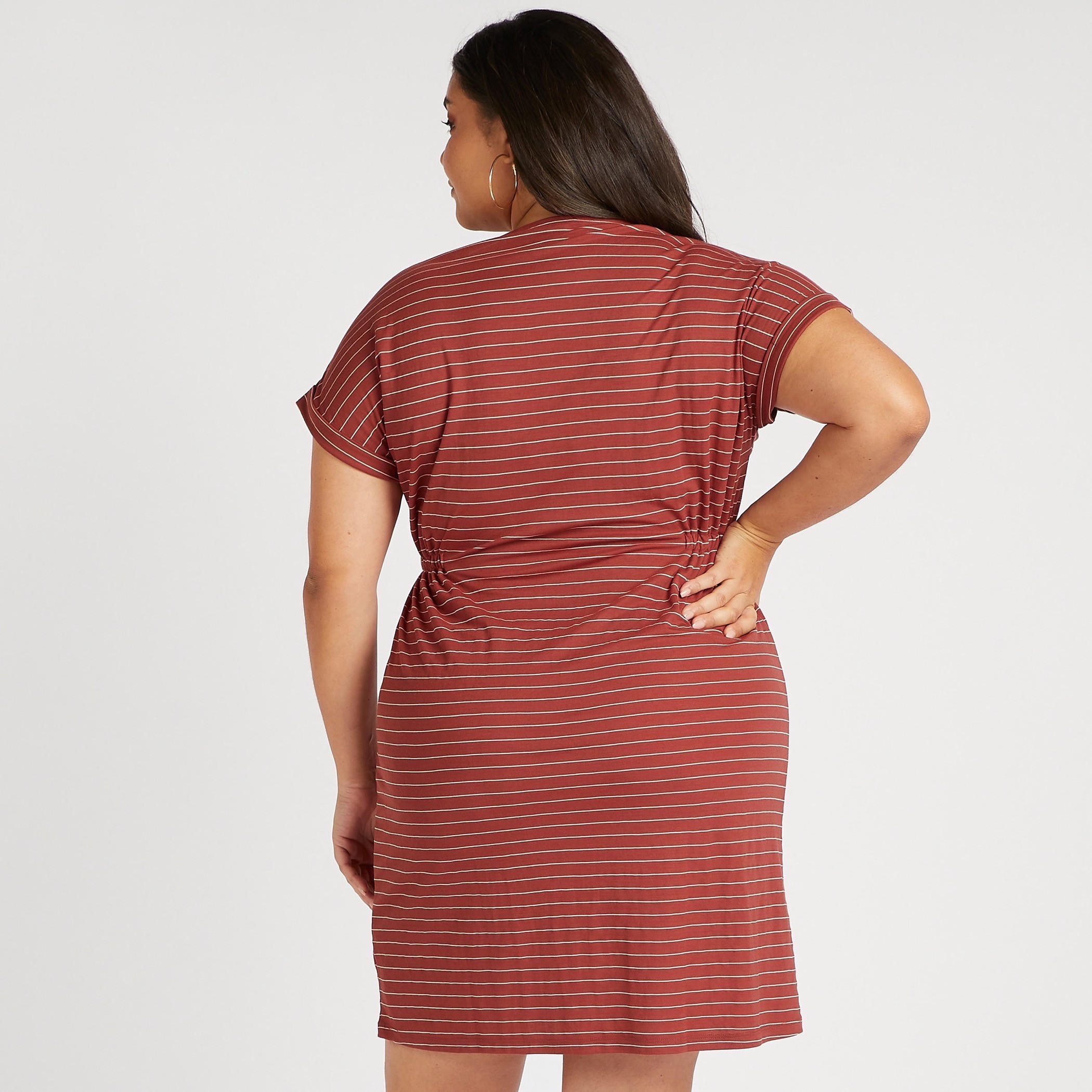 Striped Mini Shift Dress with Cap Sleeves-women-clothing-dresses-image-4