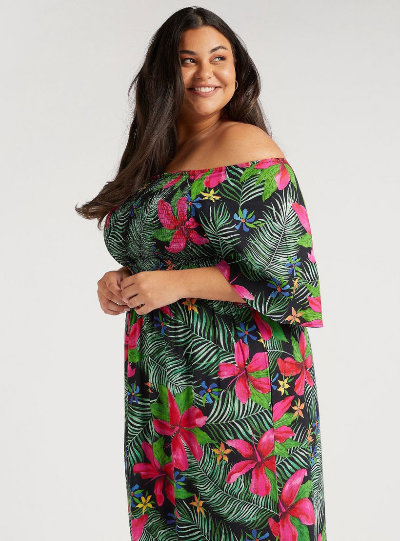 فستان بياقة مفتوحة وطبعات أزهار وتفاصيل مطرزة-women-clothing-dresses-image-5
