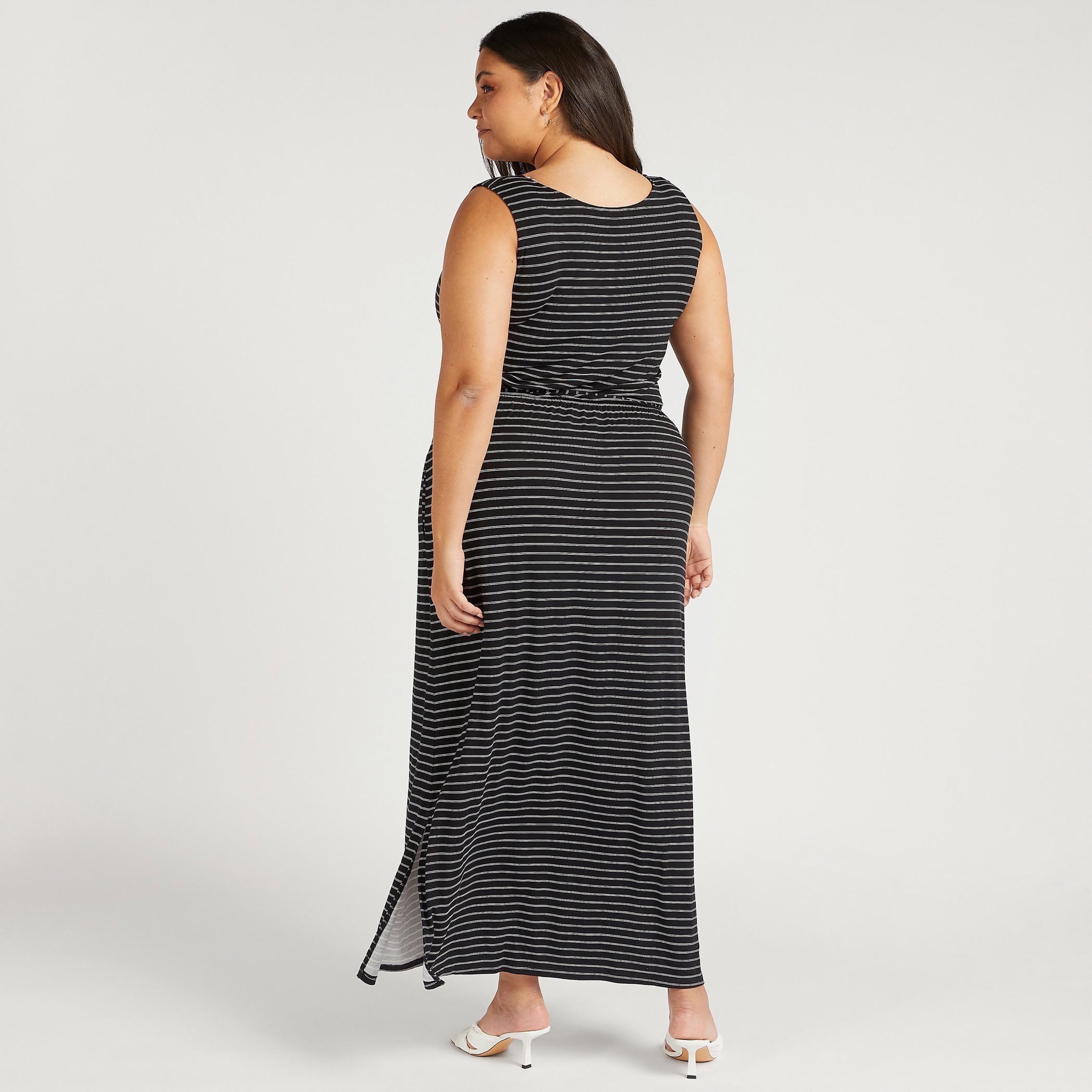 Striped Maxi Sleeveless Shift Dress with Tie-Up Belt-women-clothing-dresses-image-4
