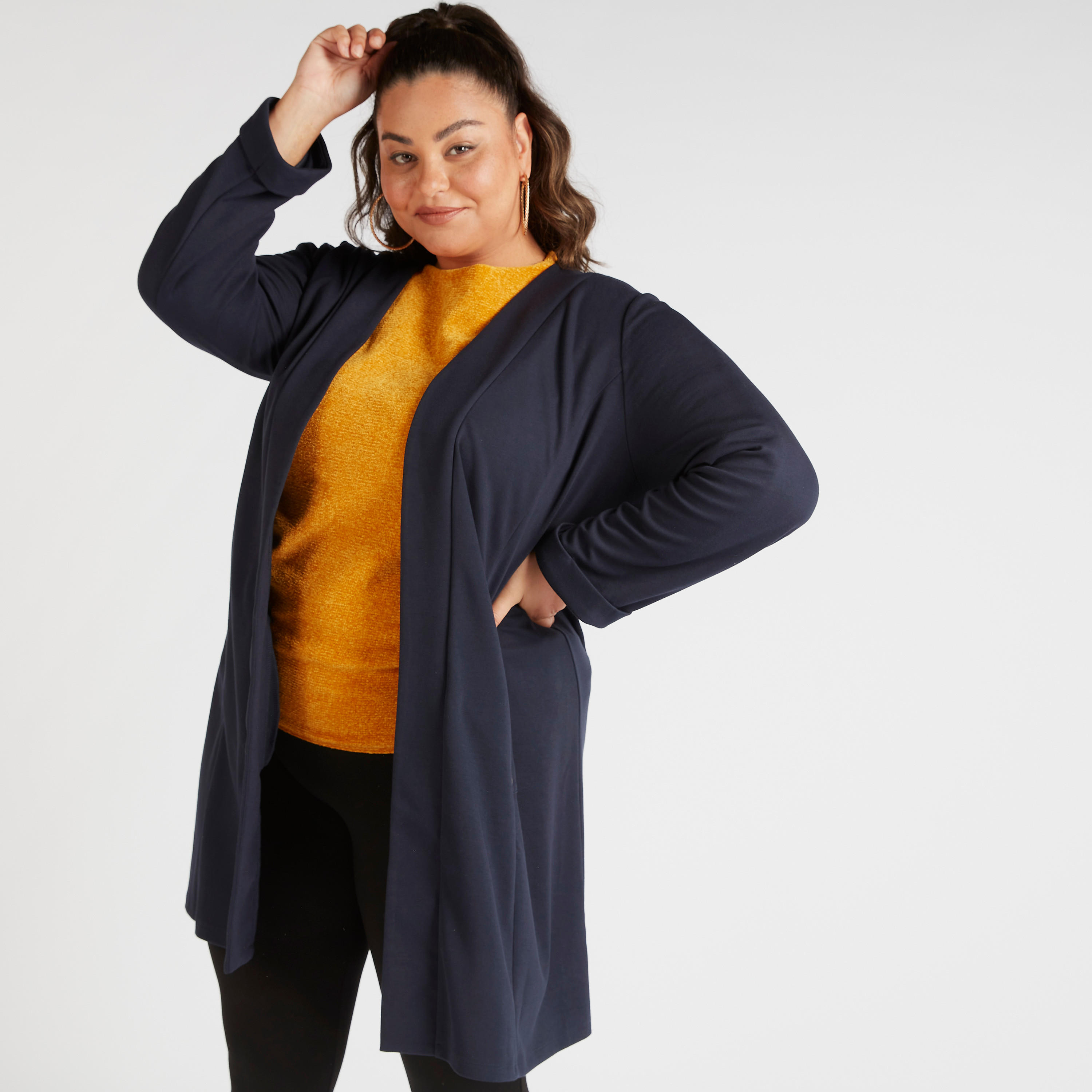 جاكيت طويل سادة بجيوب-women-winterwear-cardigansandjumpers-cardigans-image-5