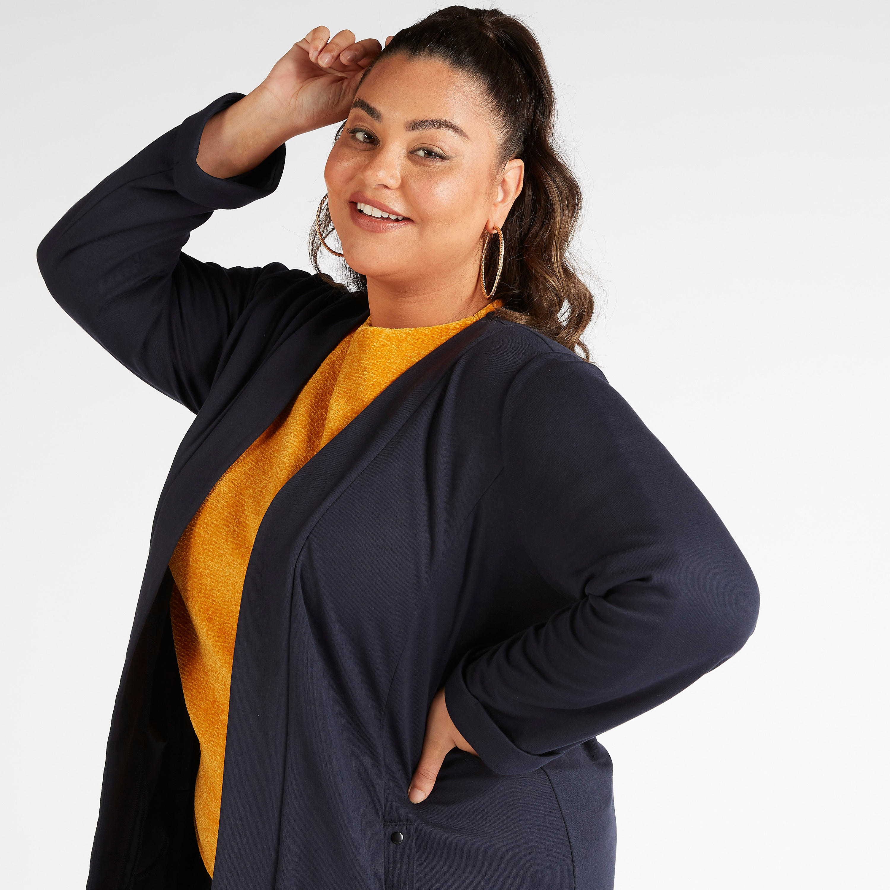 جاكيت طويل سادة بجيوب-women-winterwear-cardigansandjumpers-cardigans-image-1
