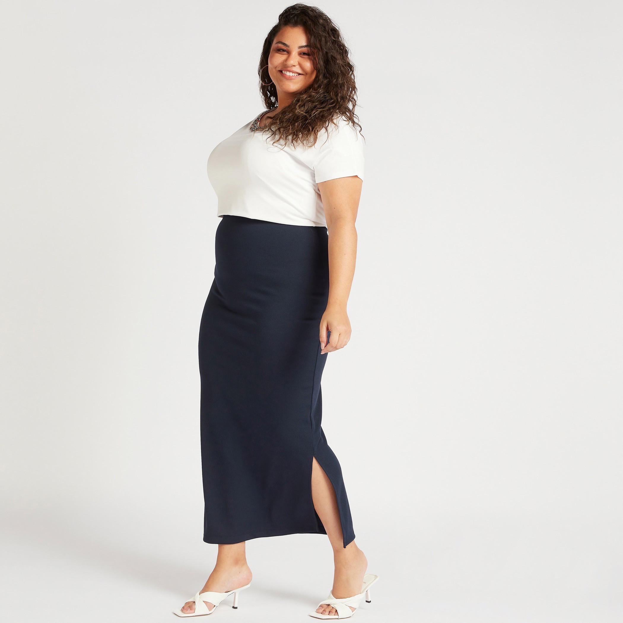 Ribbed Maxi Pencil Skirt with Side Slit-women-clothing-bottoms-skirts-image-2