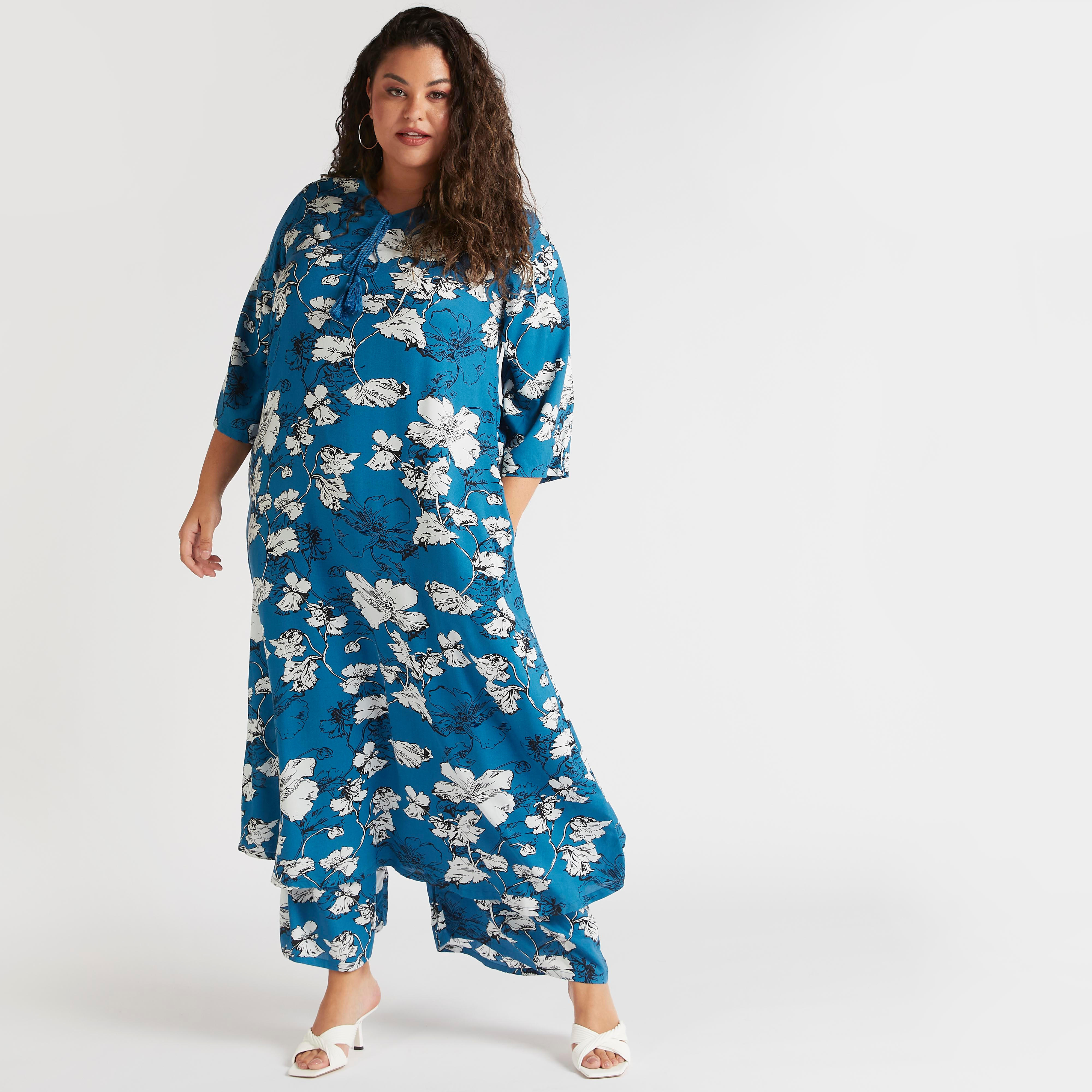 بنطلون بأرجل واسعة ورباط إغلاق وطبعات زهرية-women-clothing-bottoms-trousers-image-2