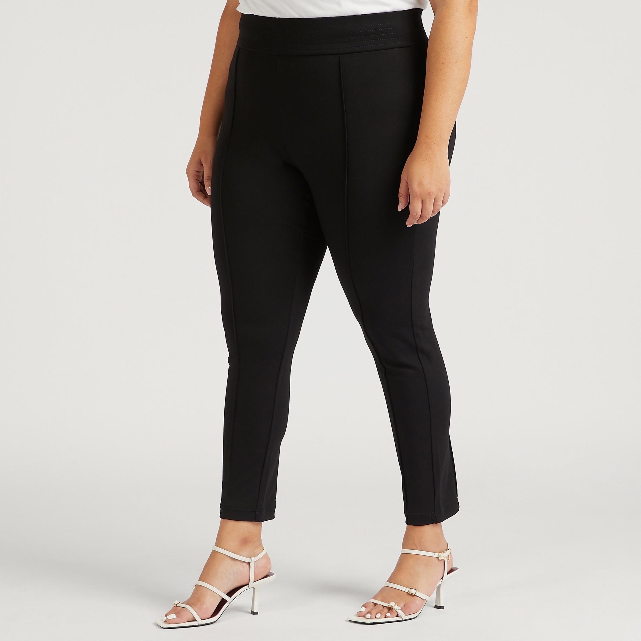 Solid Mid-Rise Leggings with Elasticated Waistband-women-clothing-bottoms-leggings-image-1