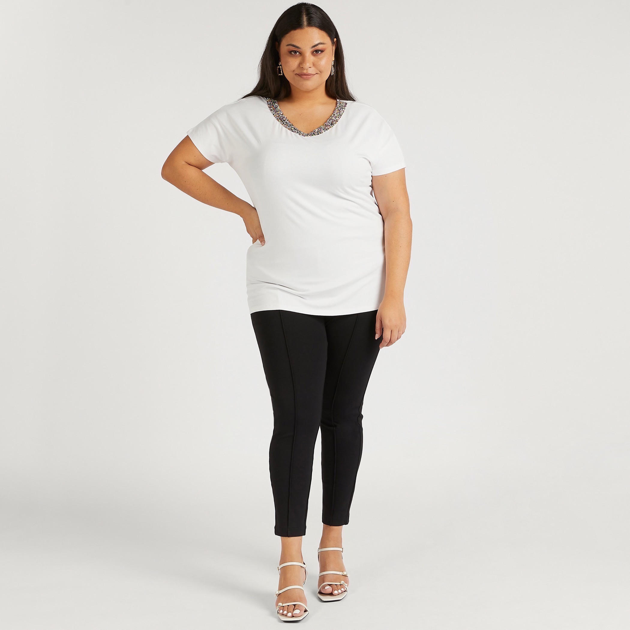 Solid Mid-Rise Leggings with Elasticated Waistband-women-clothing-bottoms-leggings-image-2