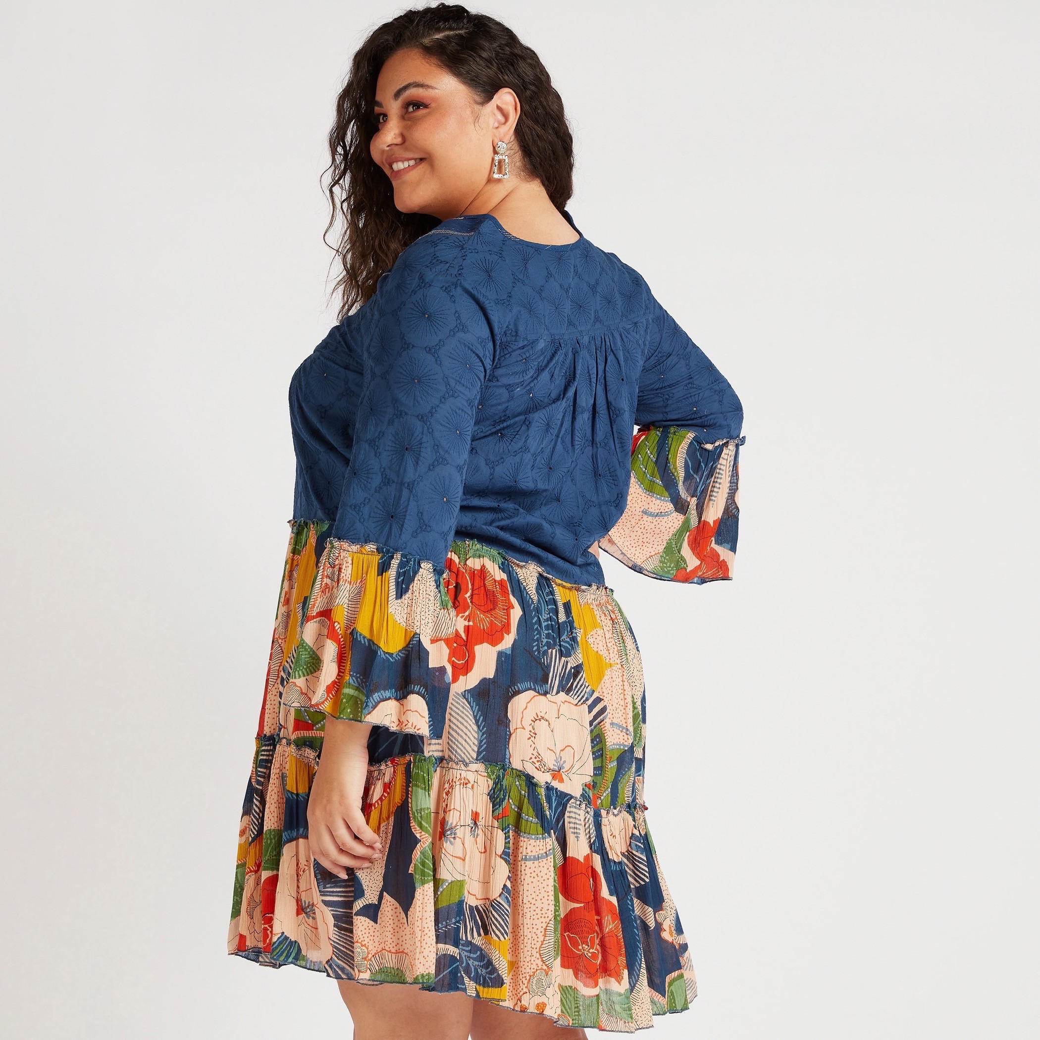 تونيك بأكمام 3/4 وطبعات زهرية-women-clothing-dresses-image-4