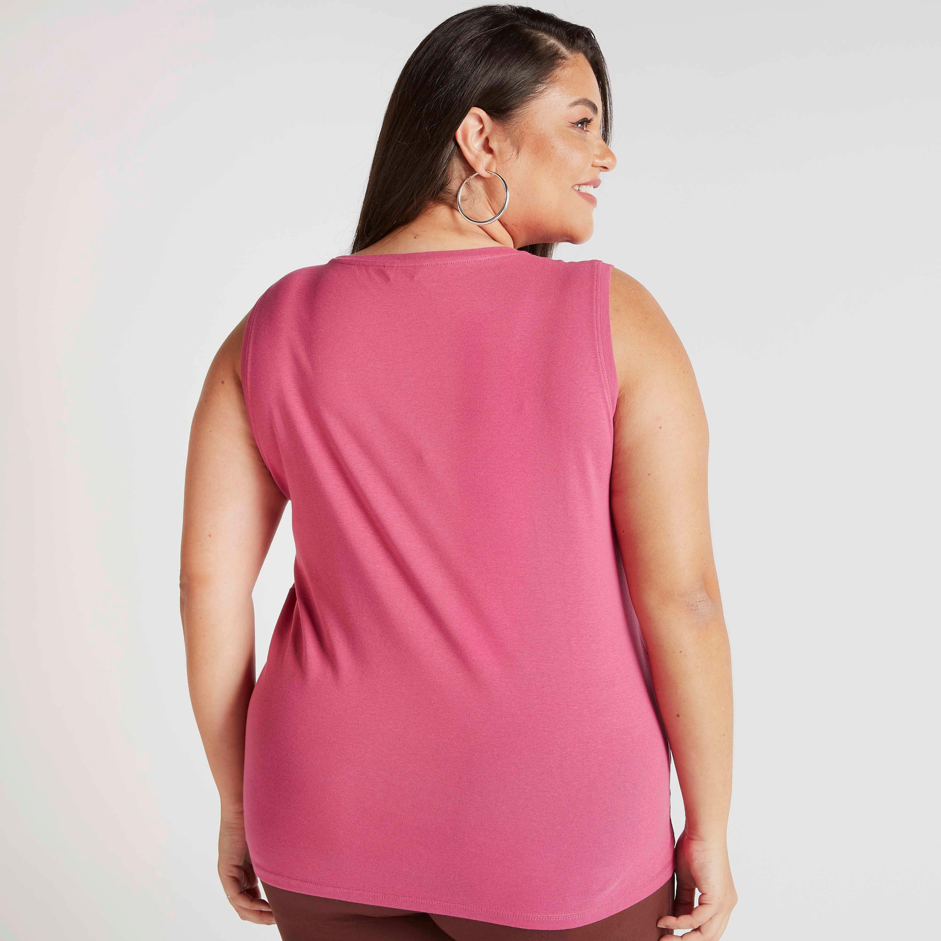تيشيرت سادة بدون أكمام وياقة مستديرة-women-clothing-tshirts-image-4