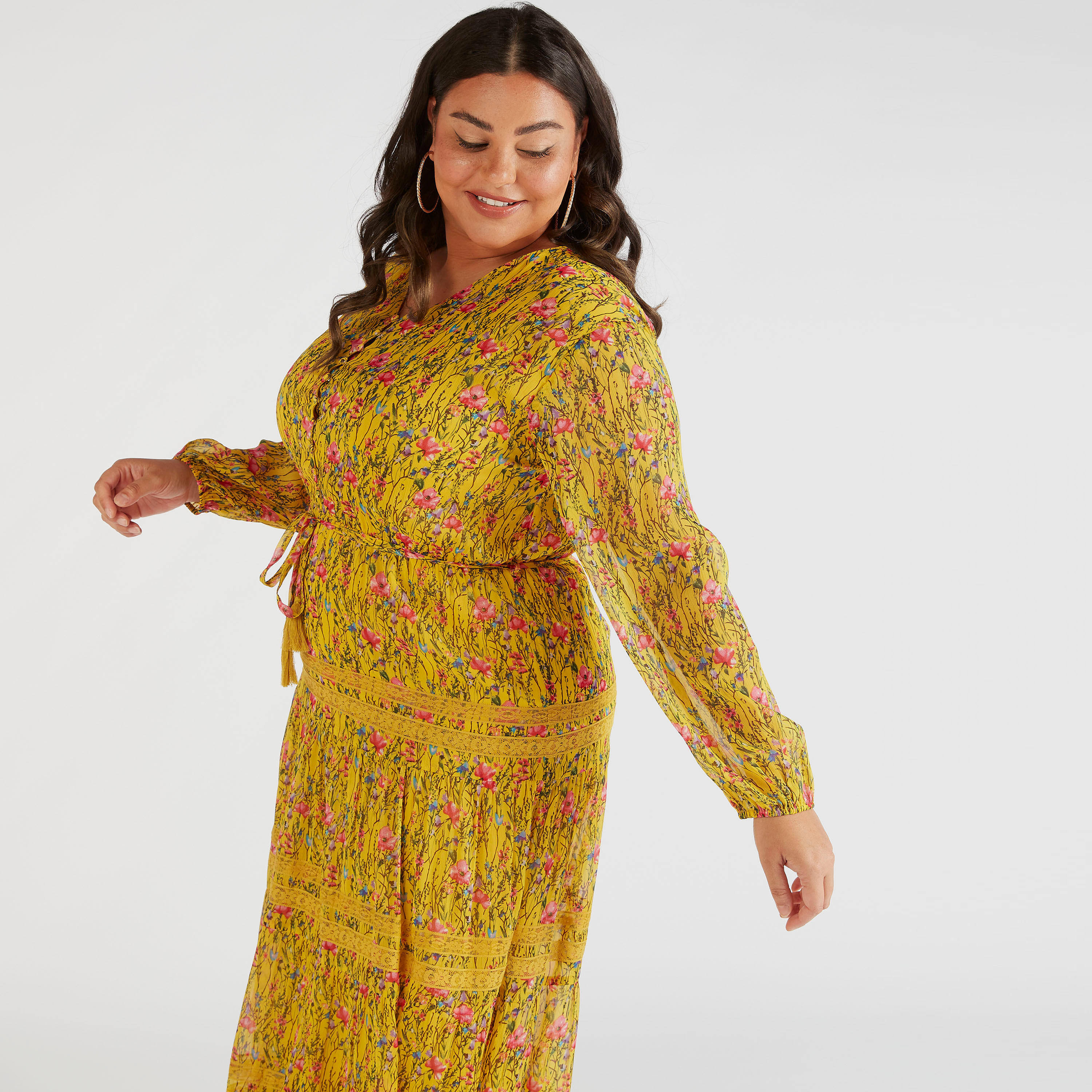 فستان طويل متعدّد الطبقات بطبعات أزهار وأكمام طويلة-women-clothing-dresses-image-2