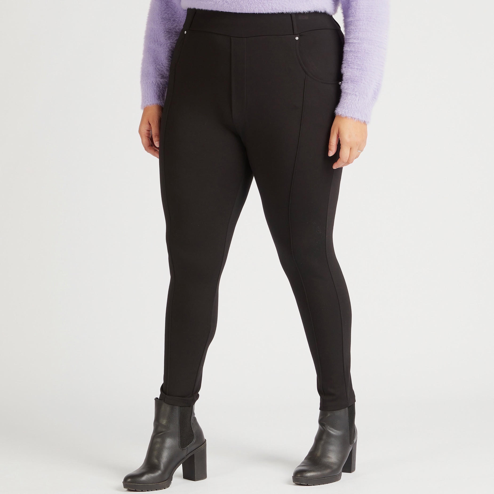 Solid Mid-Rise Treggings with Elasticated Waistband-women-clothing-bottoms-leggings-image-1