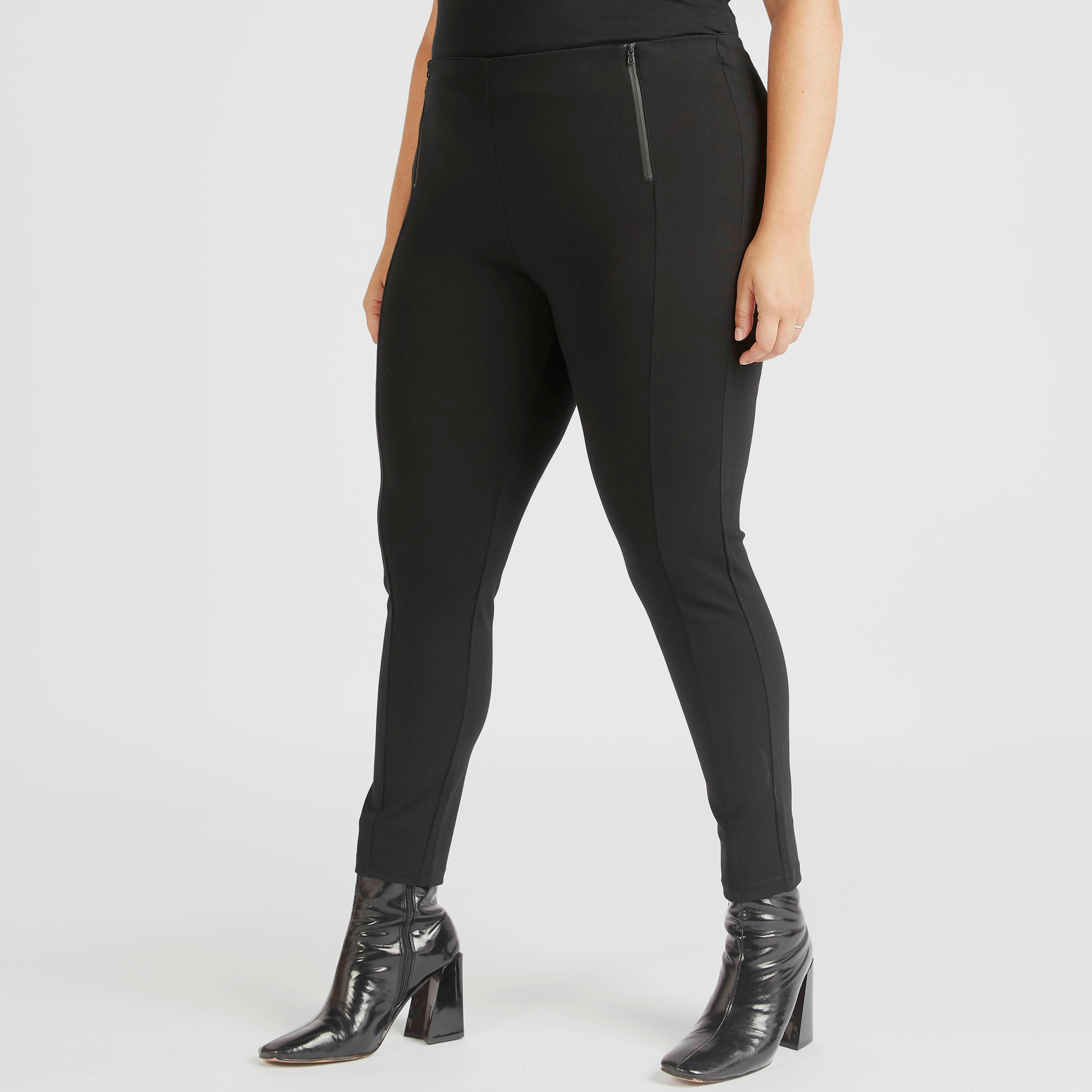 Solid Mid-Rise Leggings with Elasticated Waistband-women-clothing-bottoms-leggings-image-1