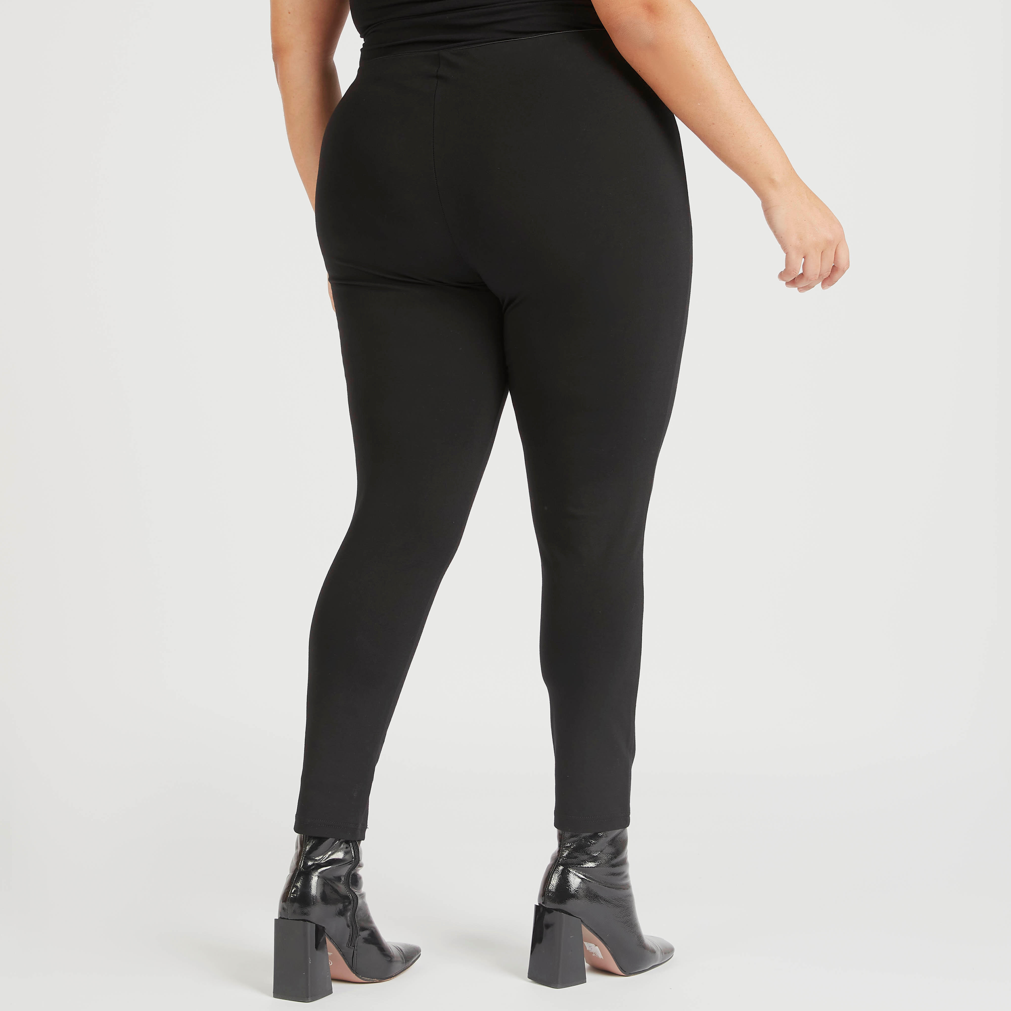 Solid Mid-Rise Leggings with Elasticated Waistband-women-clothing-bottoms-leggings-image-4
