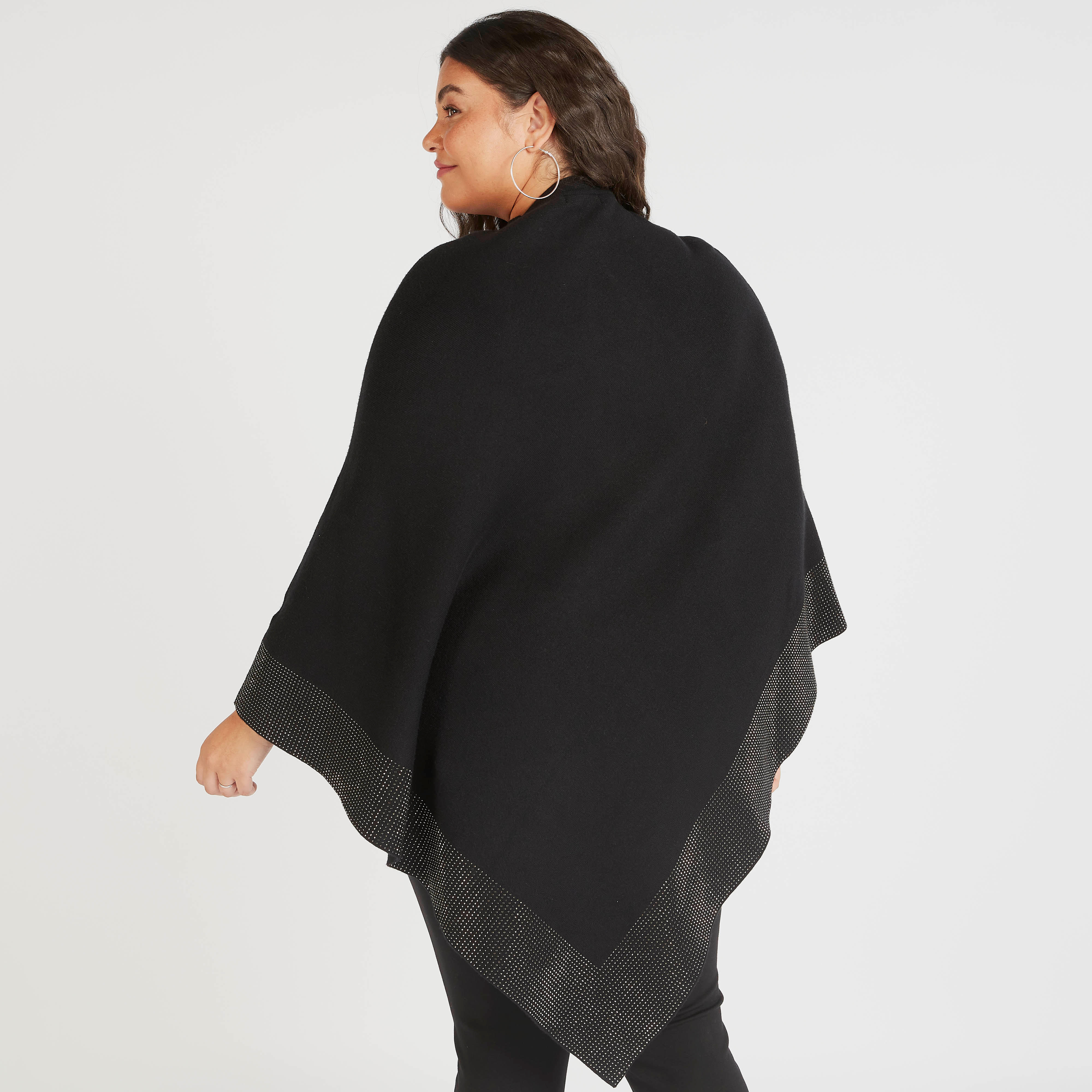 Solid Poncho with High Neck and Embellished Hem-women-winterwear-coatsandjackets-jackets-image-4