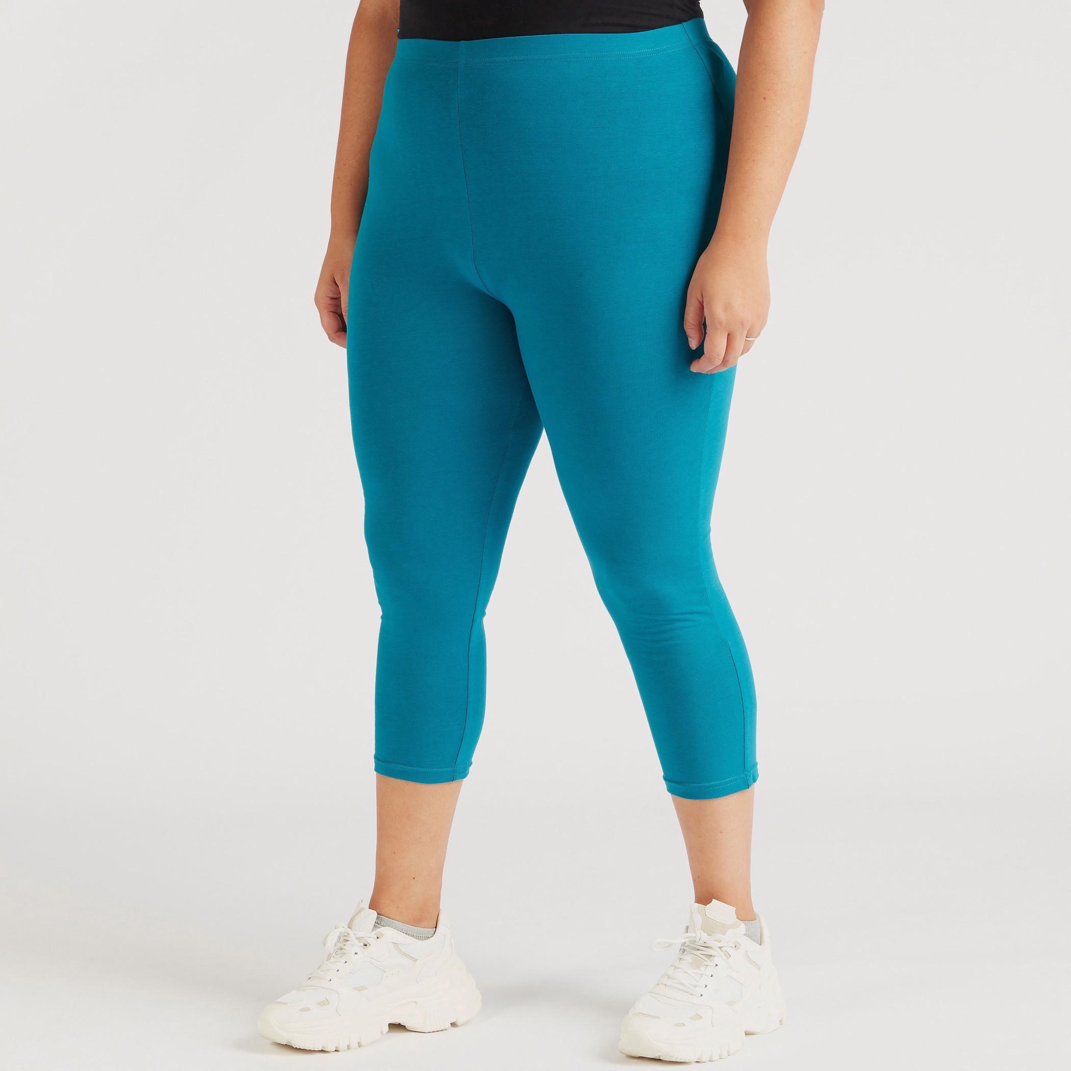 Solid Ankle Length Leggings with Elasticated Waistband-women-clothing-bottoms-leggings-image-1