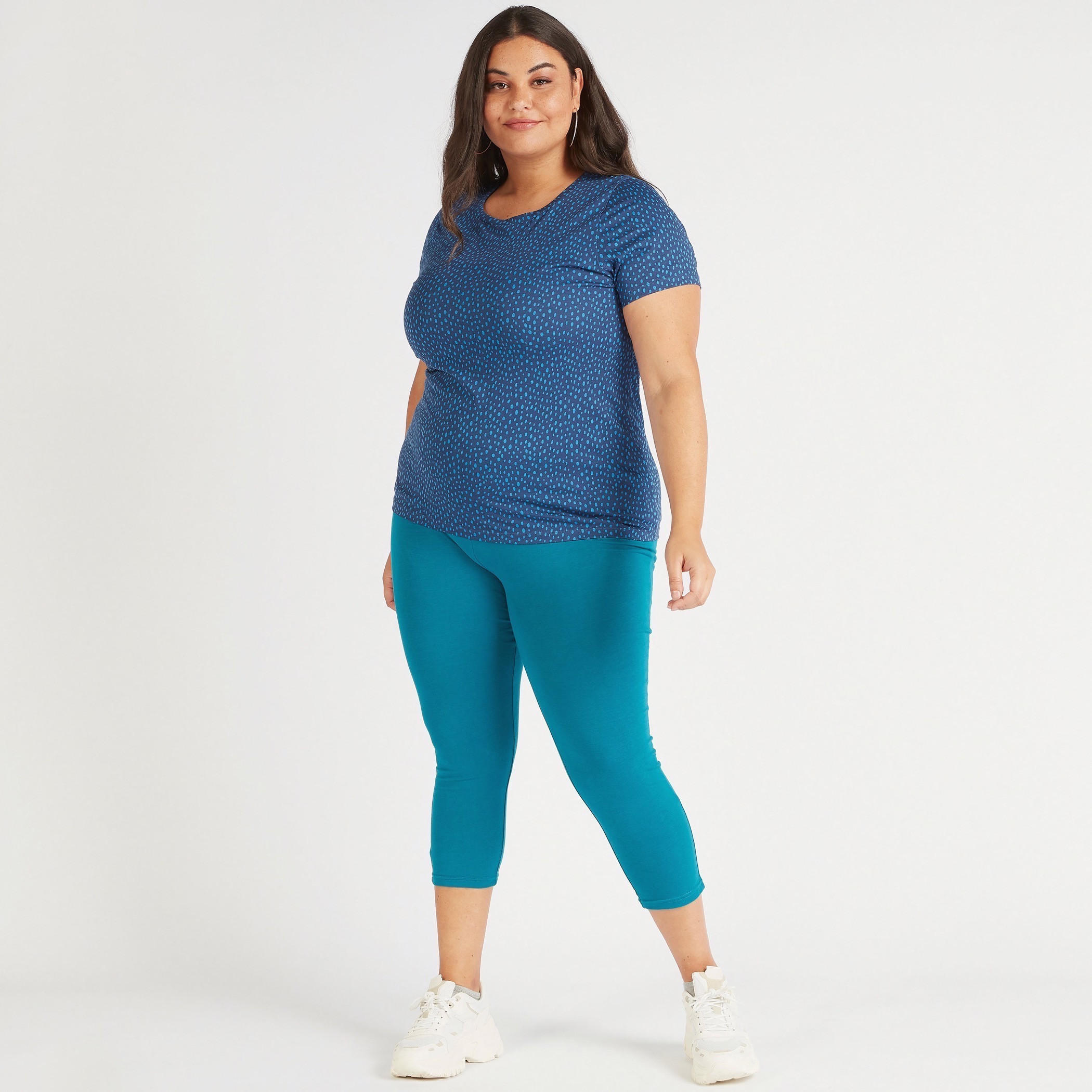 Solid Ankle Length Leggings with Elasticated Waistband-women-clothing-bottoms-leggings-image-2
