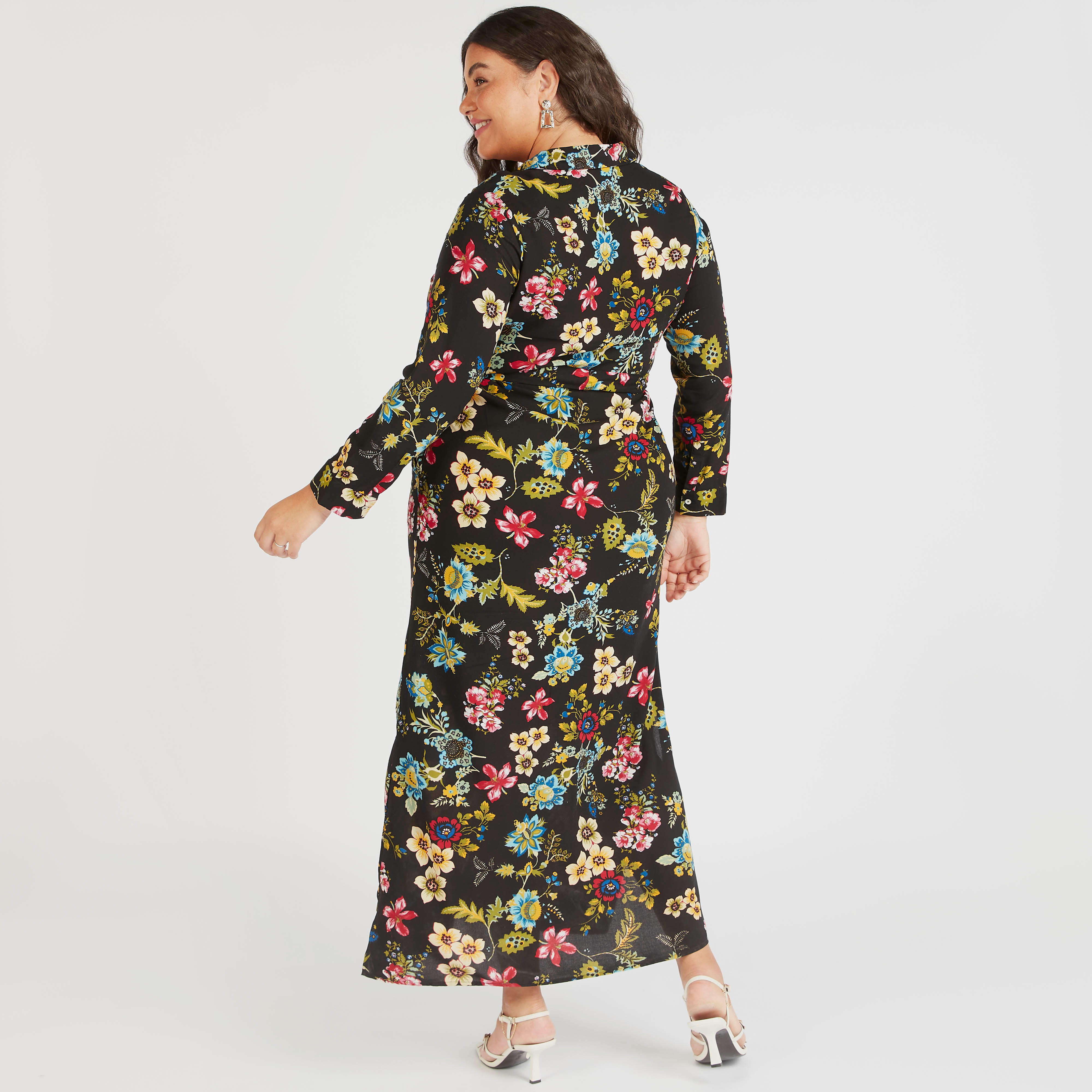 فستان قميص طويل بطبعات أزهار وأكمام طويلة وأربطة-women-clothing-dresses-image-4