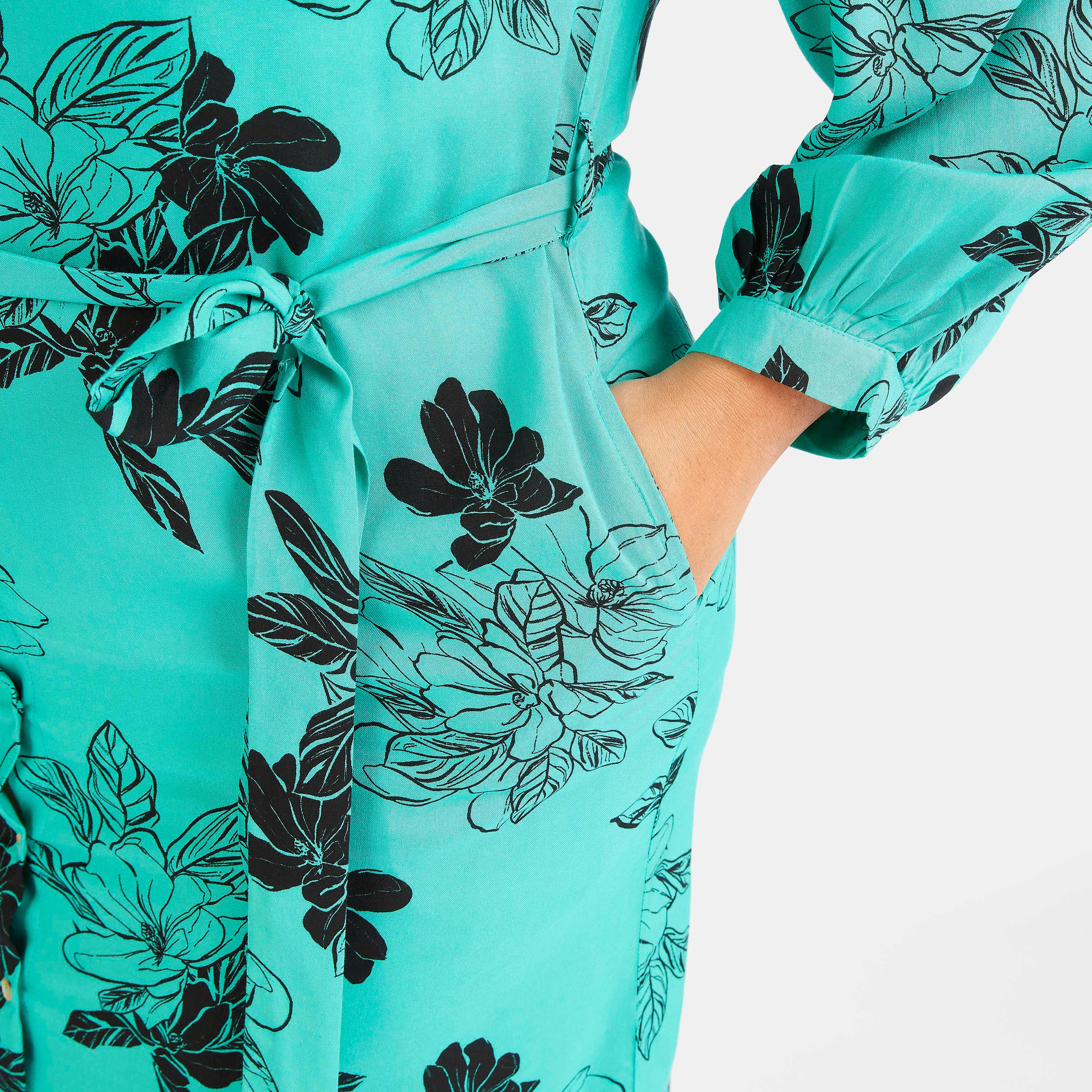 فستان قميص طويل بطبعات أزهار وحزام وجيوب-women-clothing-dresses-image-3
