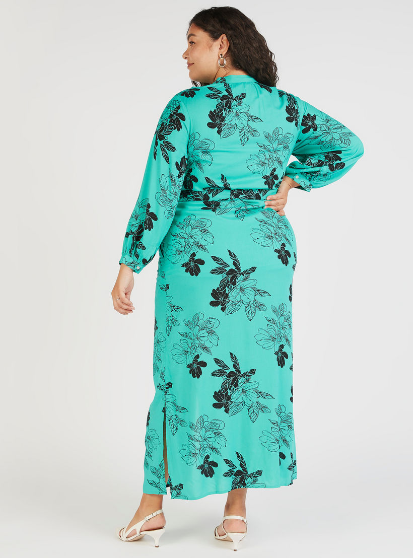فستان قميص طويل بطبعات أزهار وحزام وجيوب-women-clothing-dresses-image-4