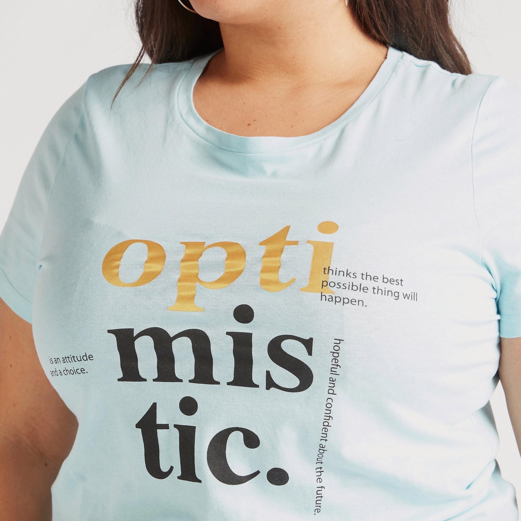 Printed Round Neck T-shirt with Short Sleeves-women-clothing-tshirts-image-3
