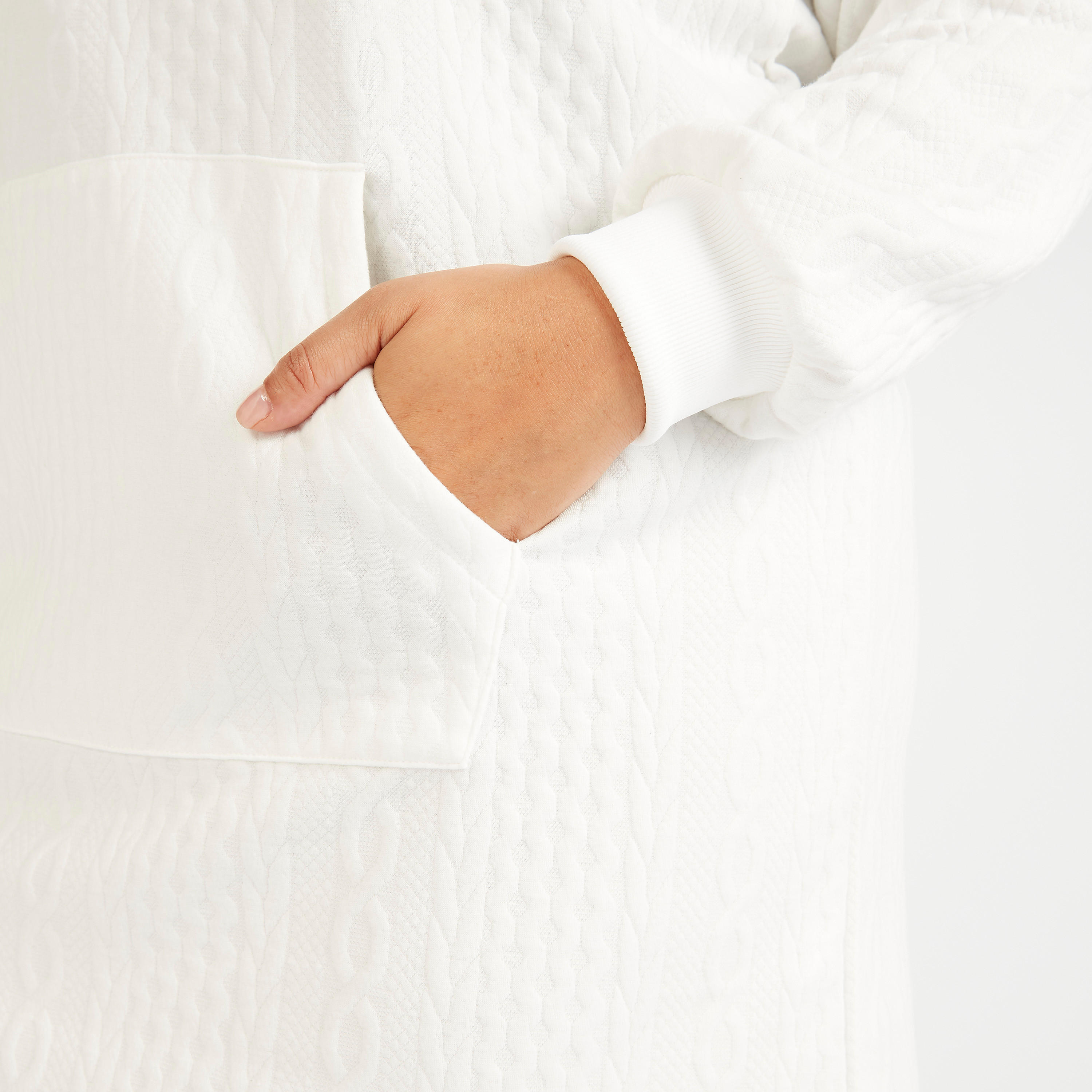 فستان جامبر قصير بارز الملمس بجيوب كنغر-women-clothing-dresses-image-3
