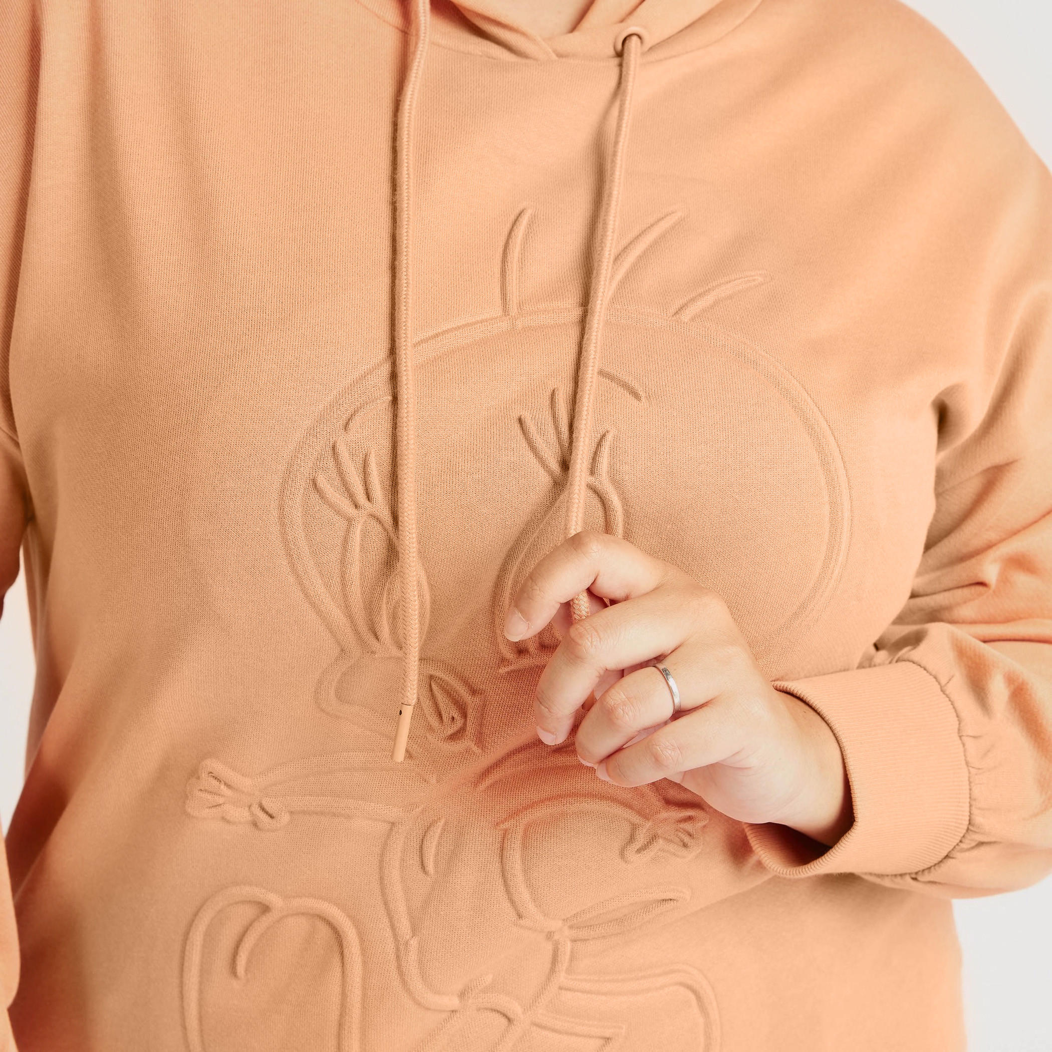 سويت شيرت بقبعة ونقوش تويتي وأكمام طويلة-women-winterwear-hoodiesandsweatshirts-sweatshirts-image-3