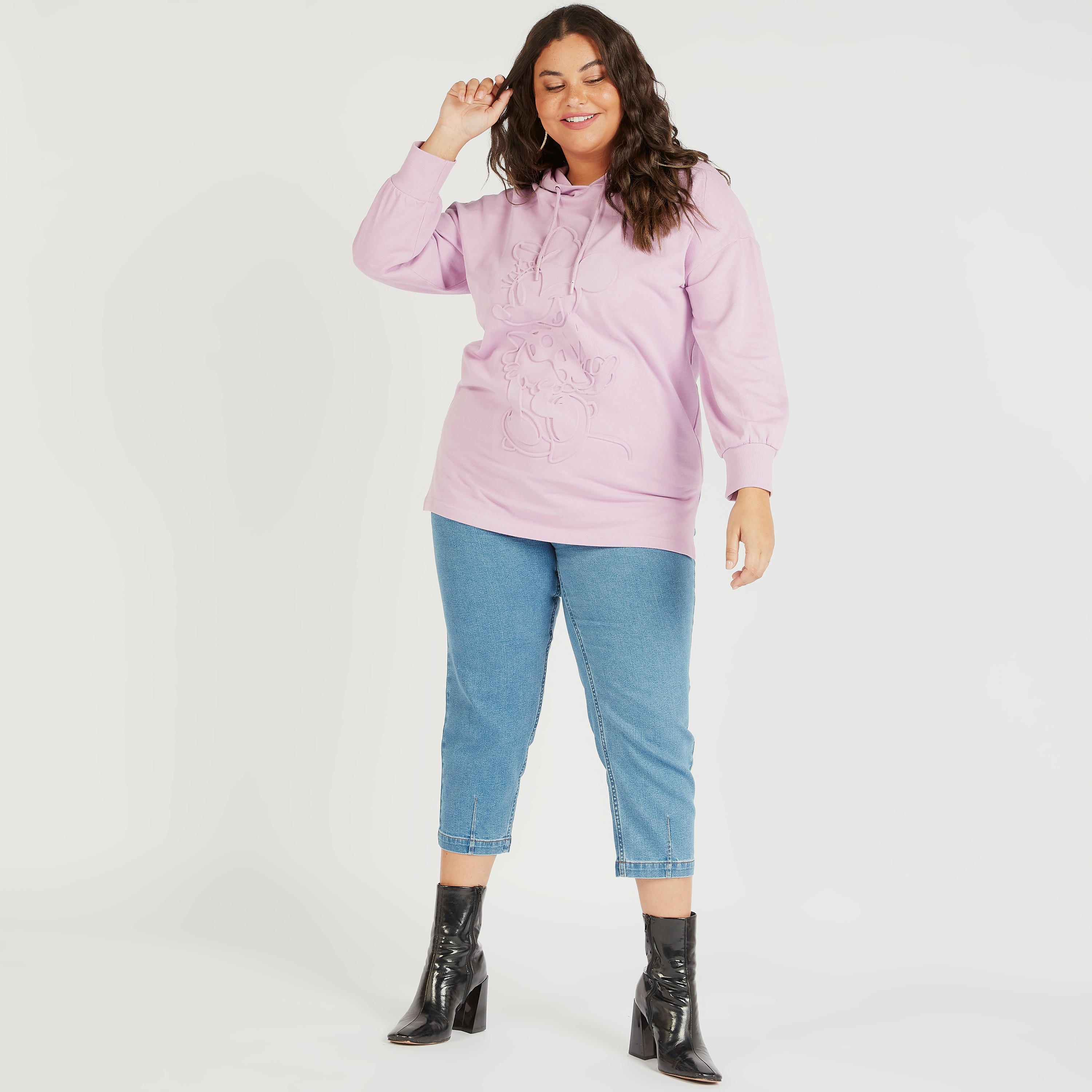 سويت شيرت بقبعة ونقوشدونالد داك وأكمام طويلة-women-winterwear-hoodiesandsweatshirts-sweatshirts-image-4