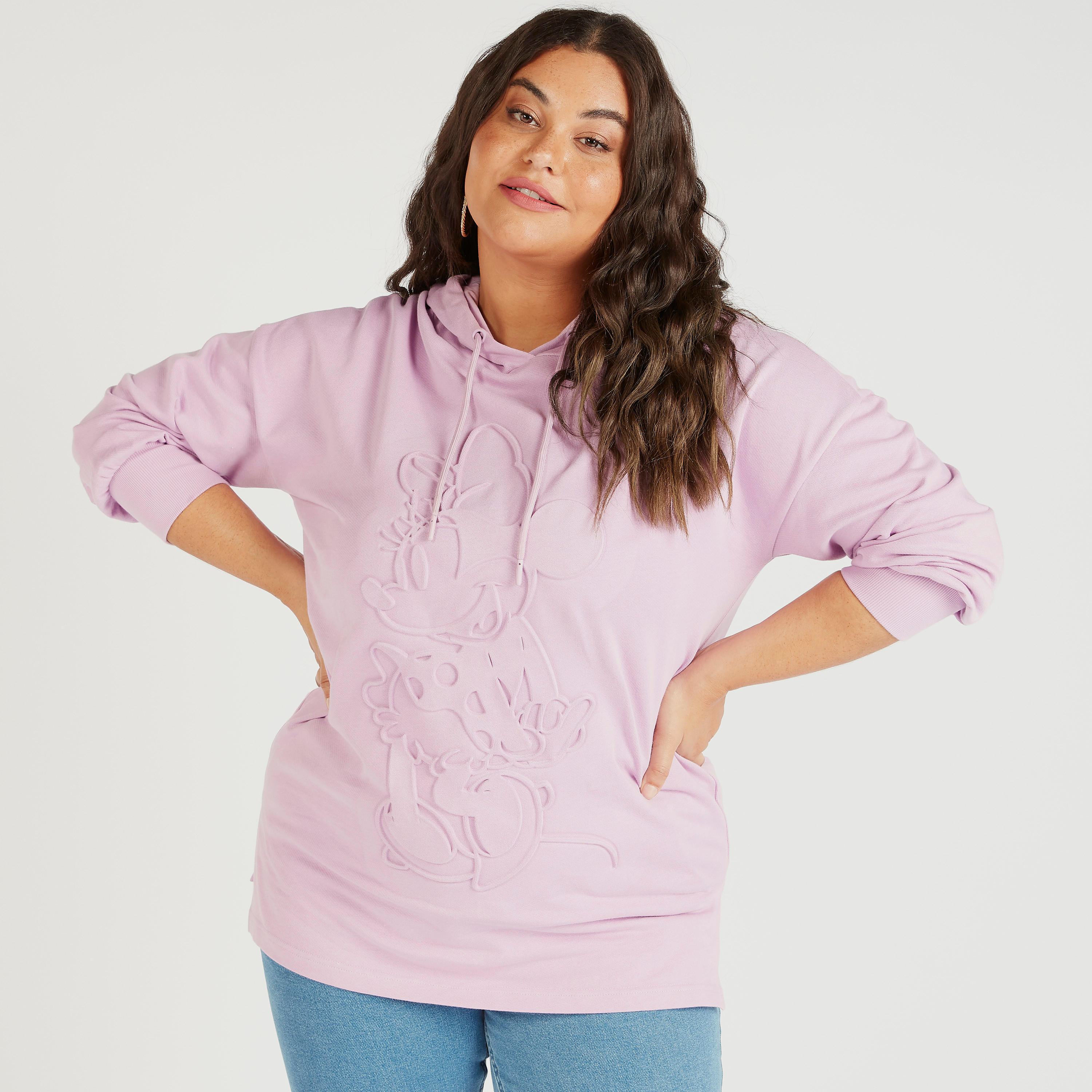 سويت شيرت بقبعة ونقوشدونالد داك وأكمام طويلة-women-winterwear-hoodiesandsweatshirts-sweatshirts-image-1