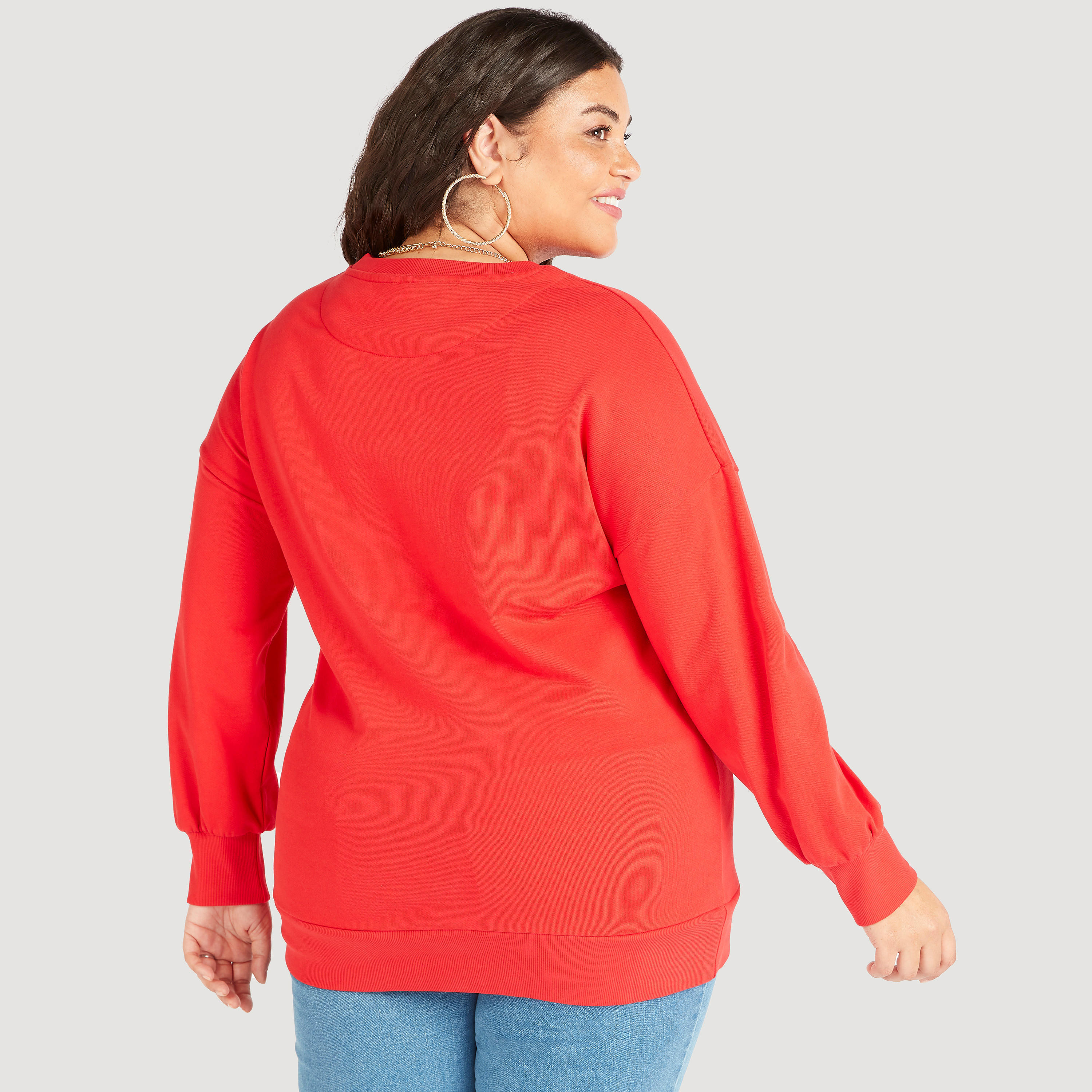 Mickey Mouse Print Crew Neck Sweatshirt with Long Sleeves-women-winterwear-hoodiesandsweatshirts-sweatshirts-image-4