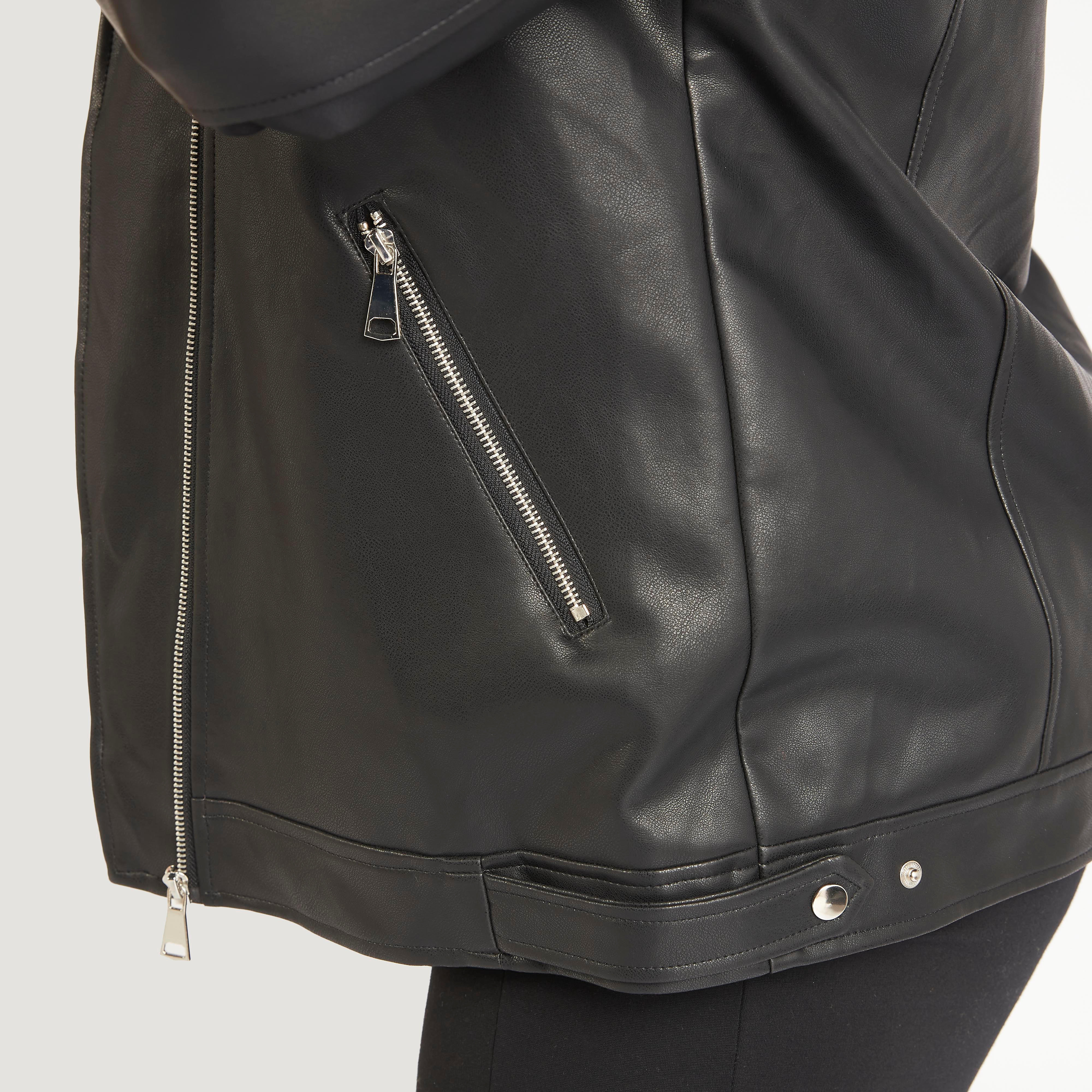 جاكيت بايكر سادة بجيوب وسحّاب إغلاق-women-winterwear-coatsandjackets-jackets-image-3