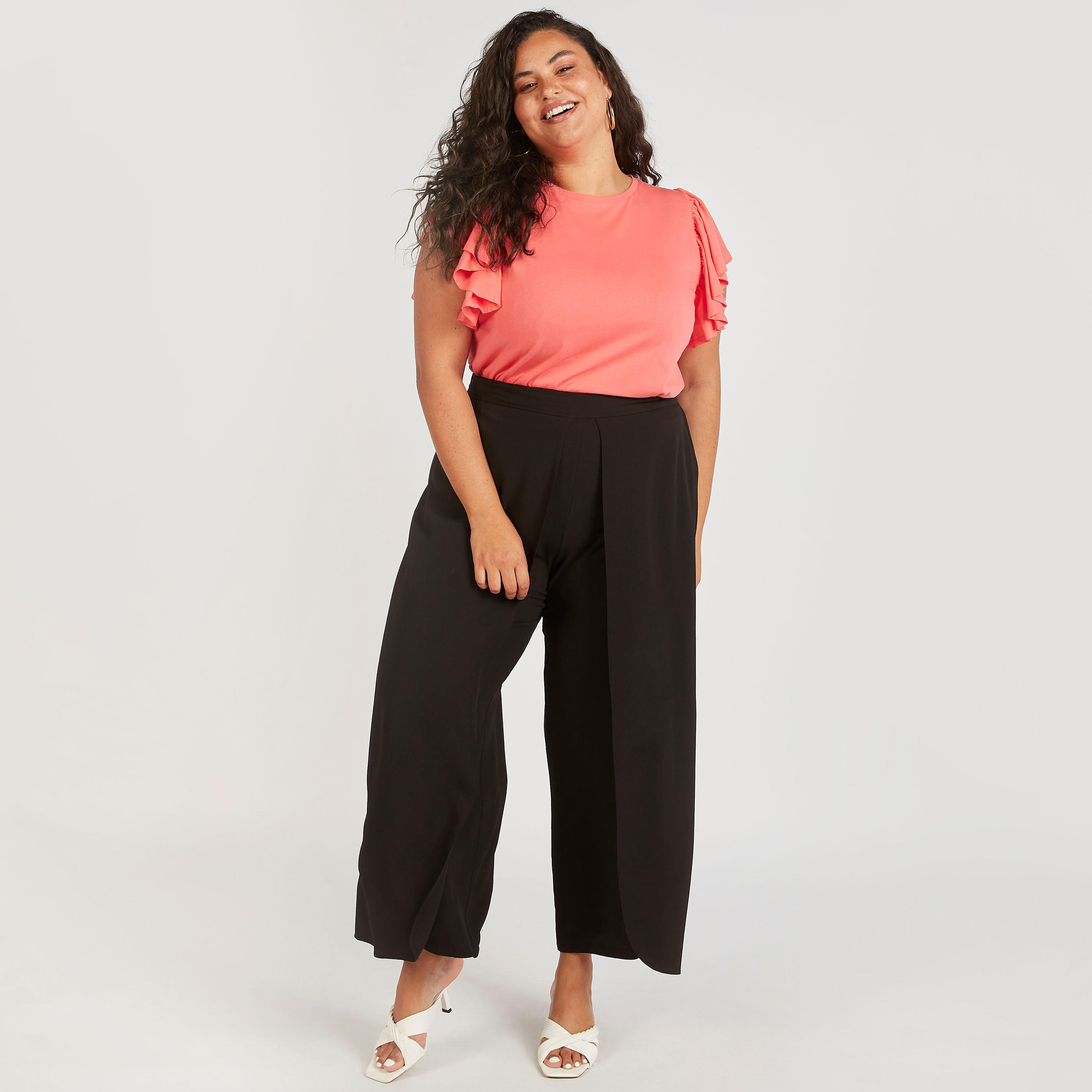 بلوزة سادة بياقة ضيقة وأكمام واسعة-women-clothing-tshirts-image-6