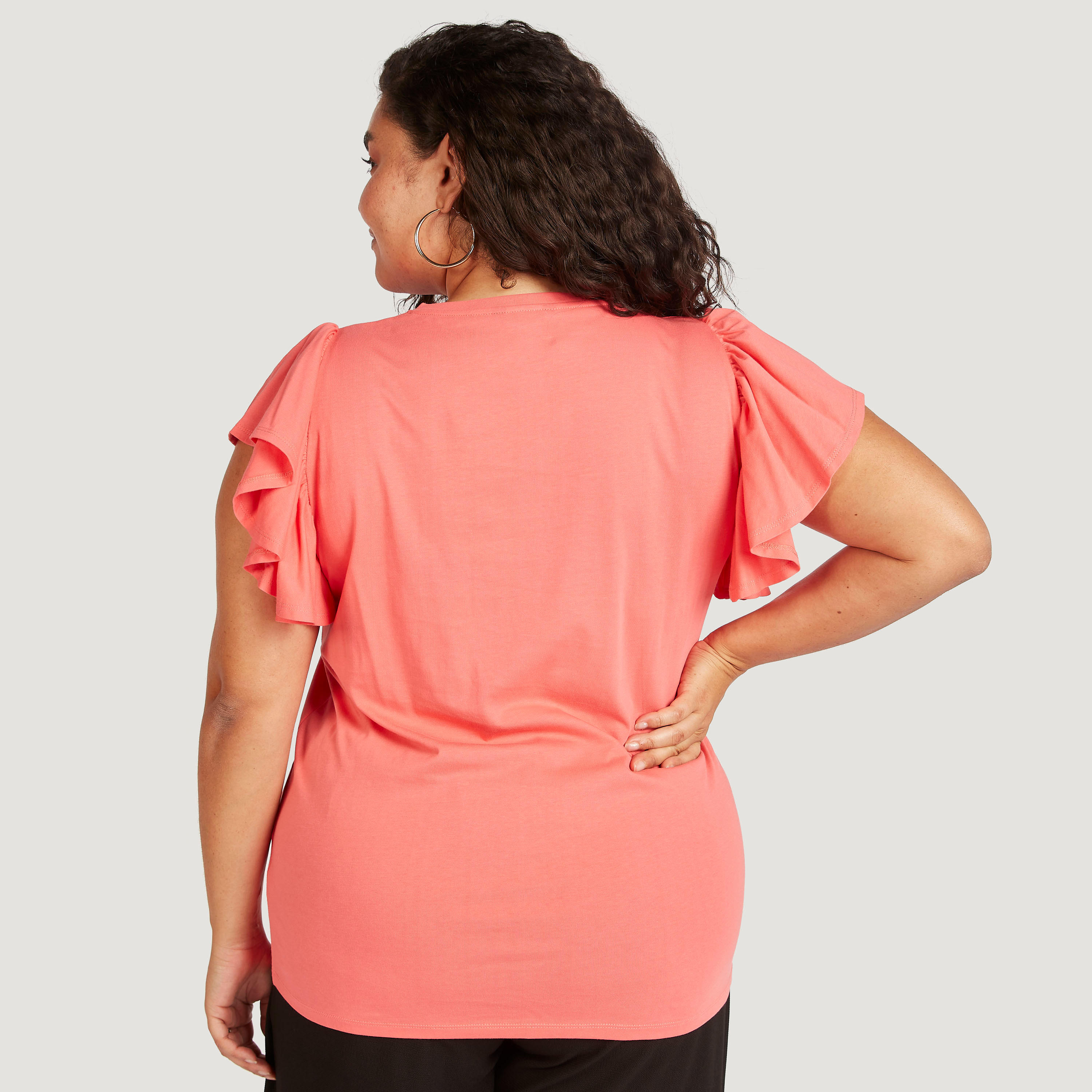 بلوزة سادة بياقة ضيقة وأكمام واسعة-women-clothing-tshirts-image-8
