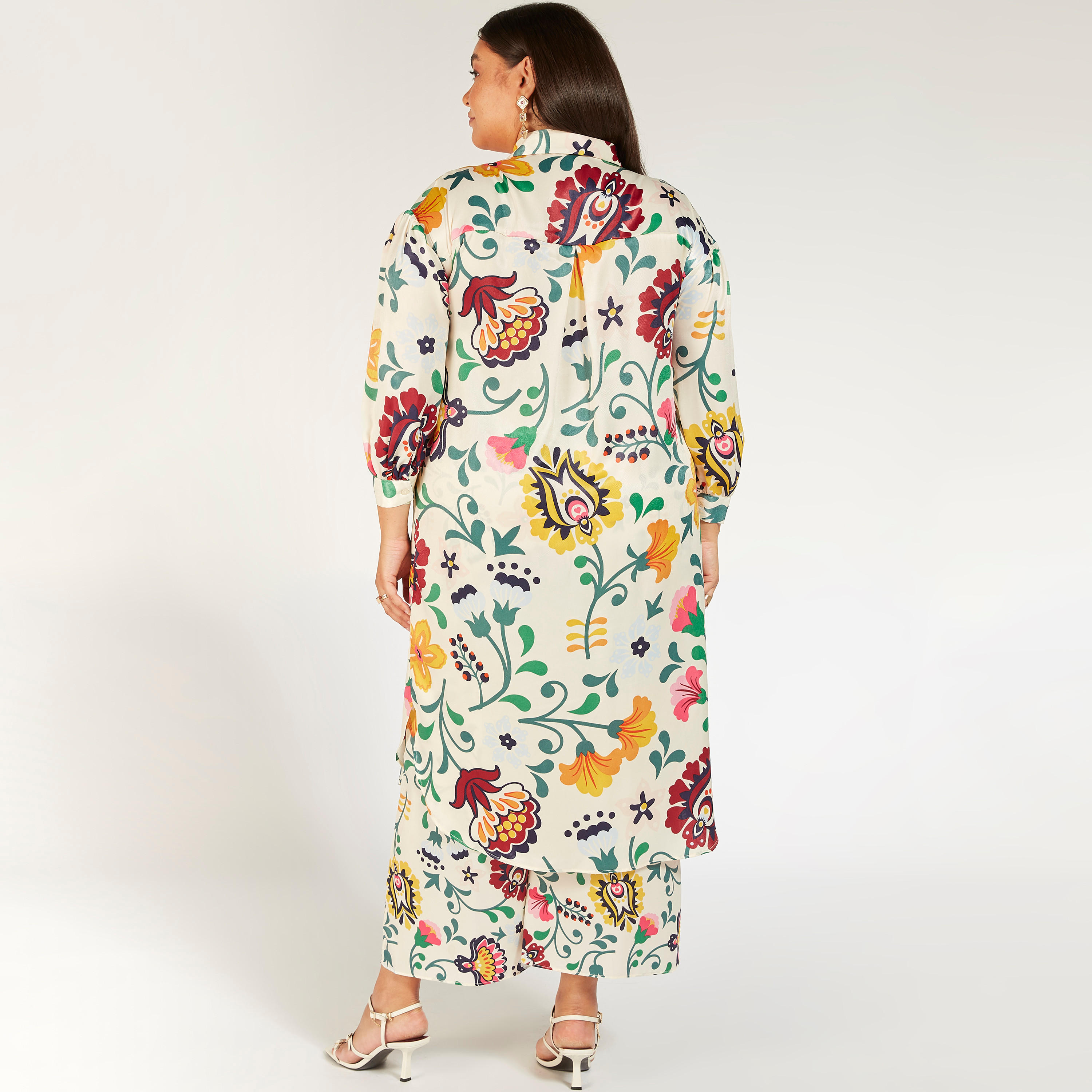 Floral Print Shirt Dress with Long Sleeves-women-clothing-dresses-image-4
