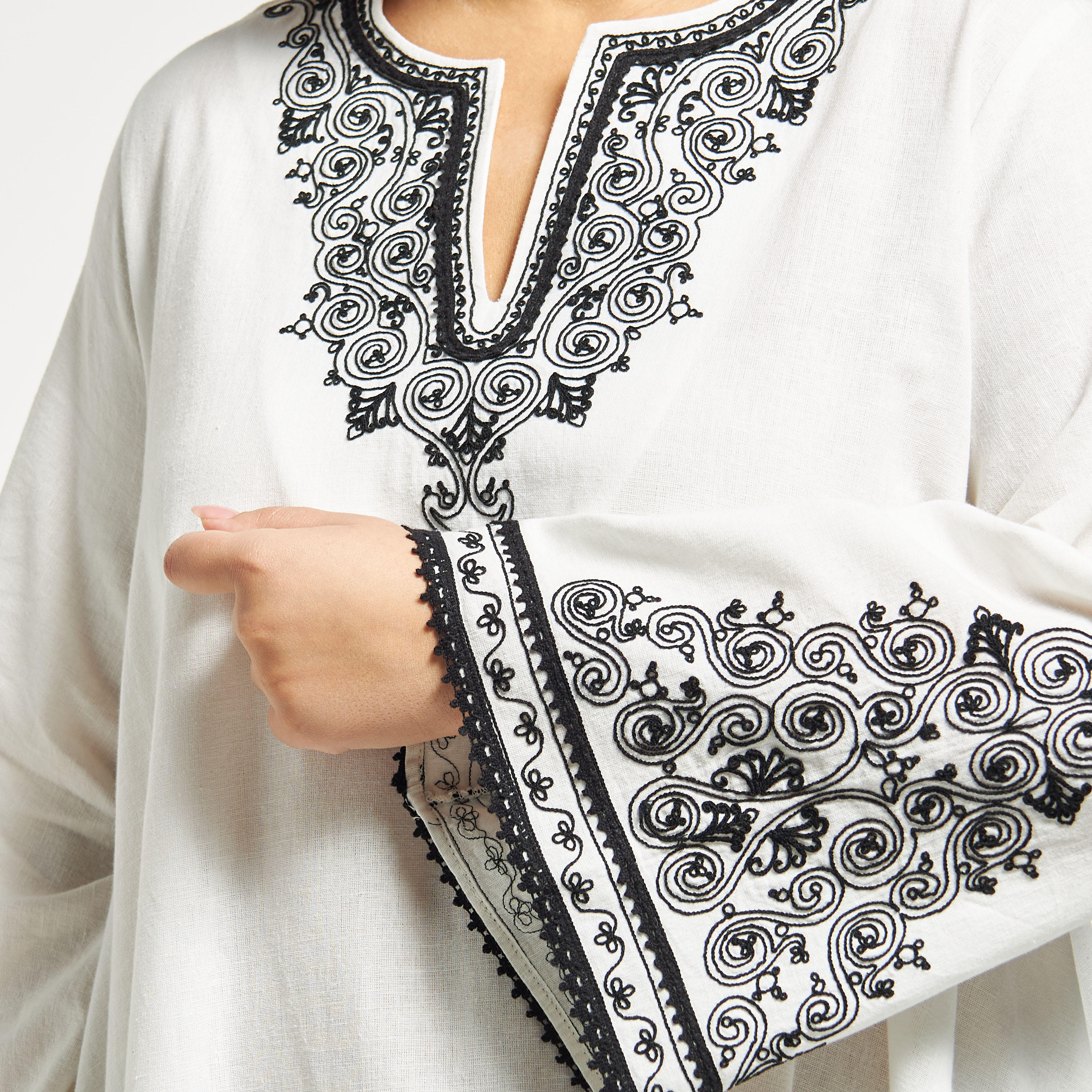 Plus Size Embroidered Asymmetric Dress with Long Sleeves-women-clothing-dresses-image-4